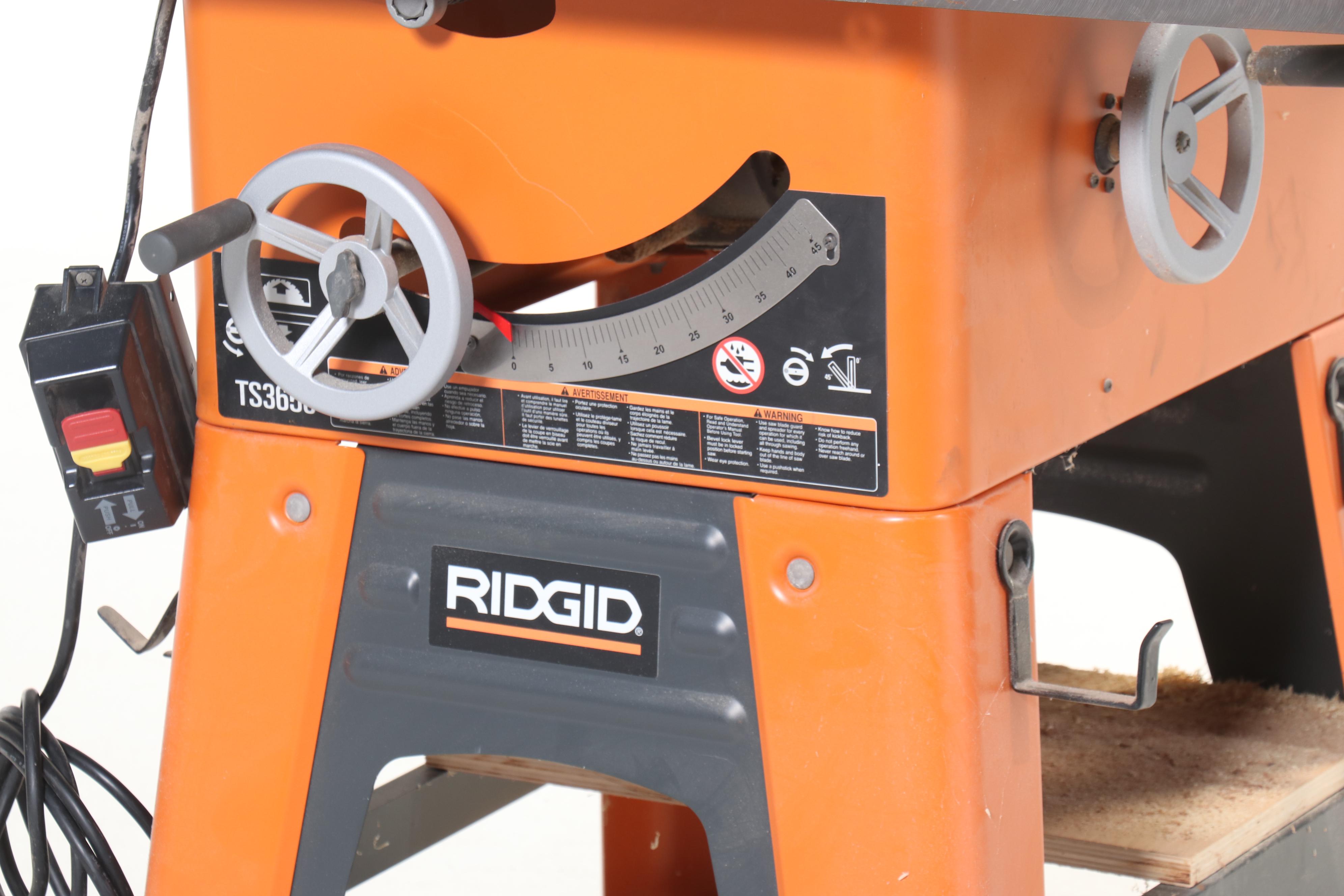RIDGID TS3650 Table Saw with Portable Cast Iron Table