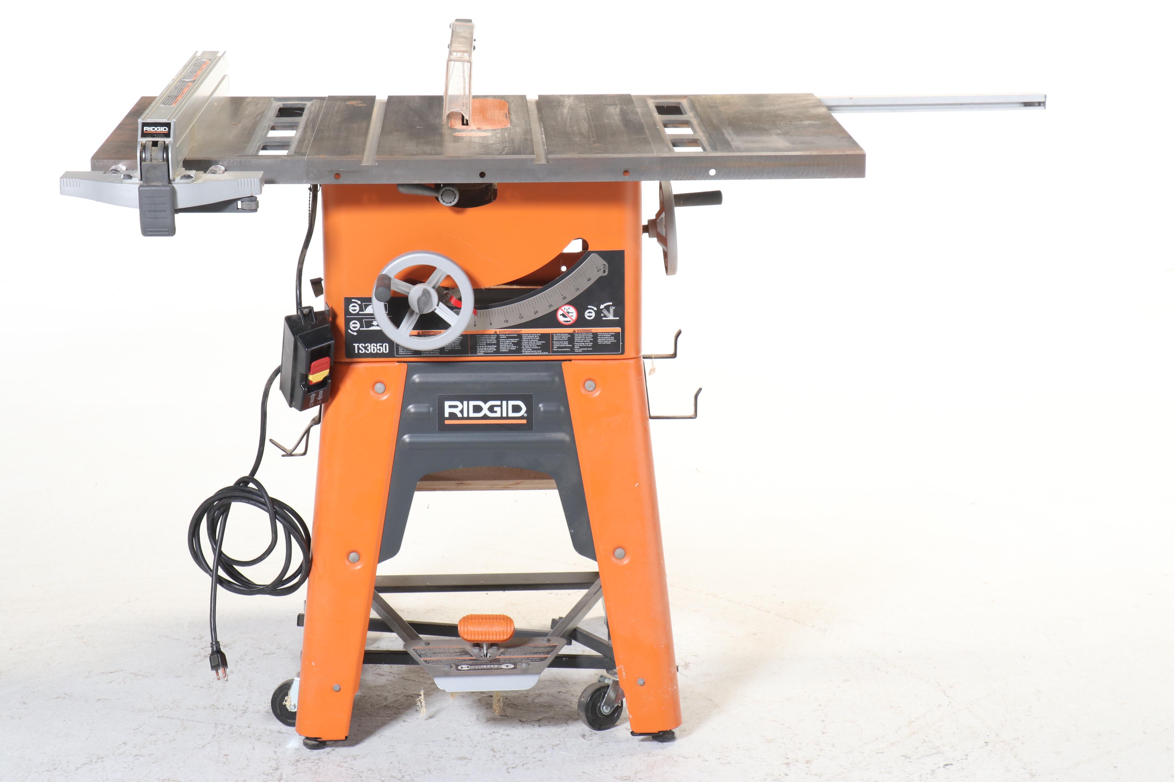 RIDGID TS3650 Table Saw with Portable Cast Iron Table