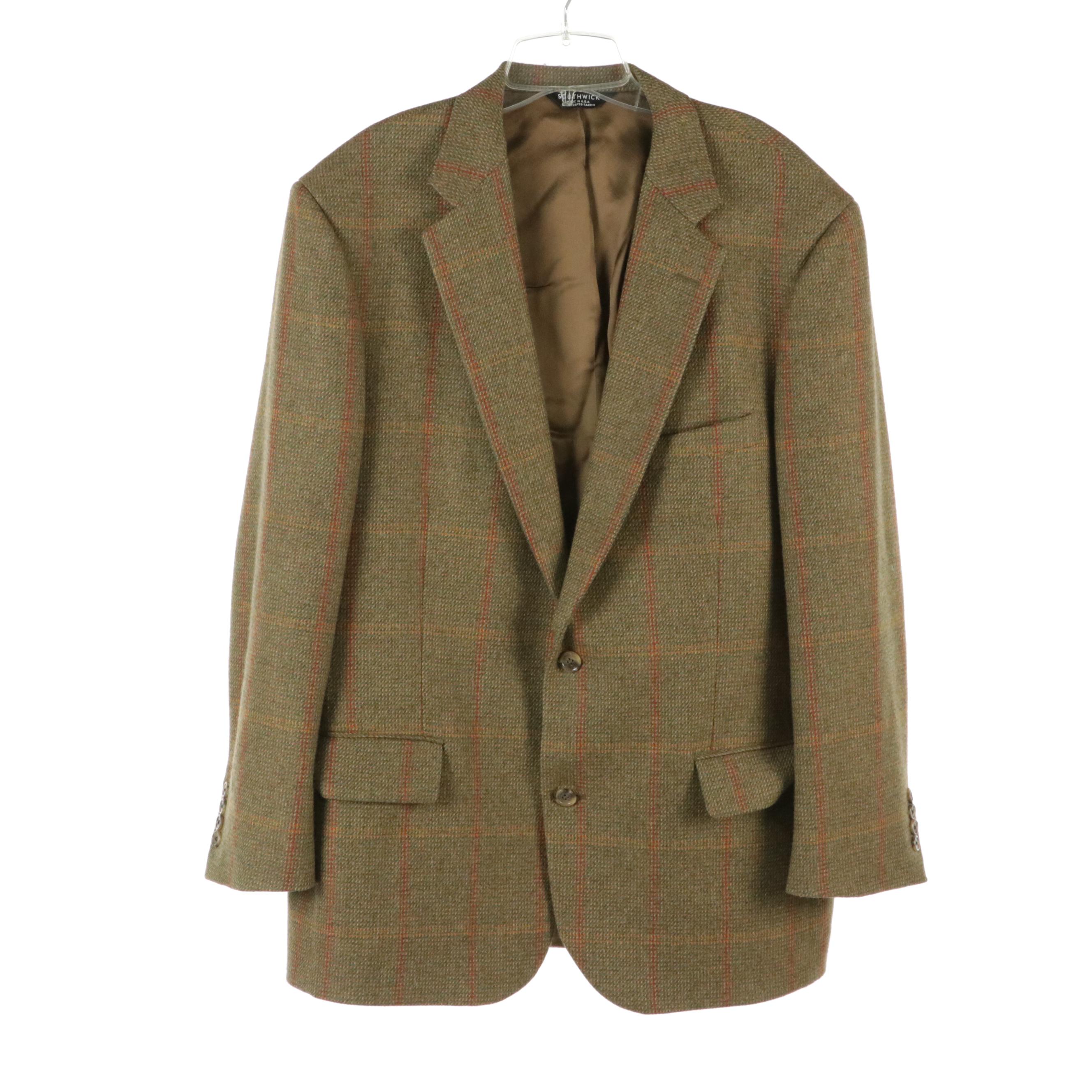 Men's Vintage Southwick Tweed Wool Blazer & Lauren Ralph Lauren Flat Front Pants