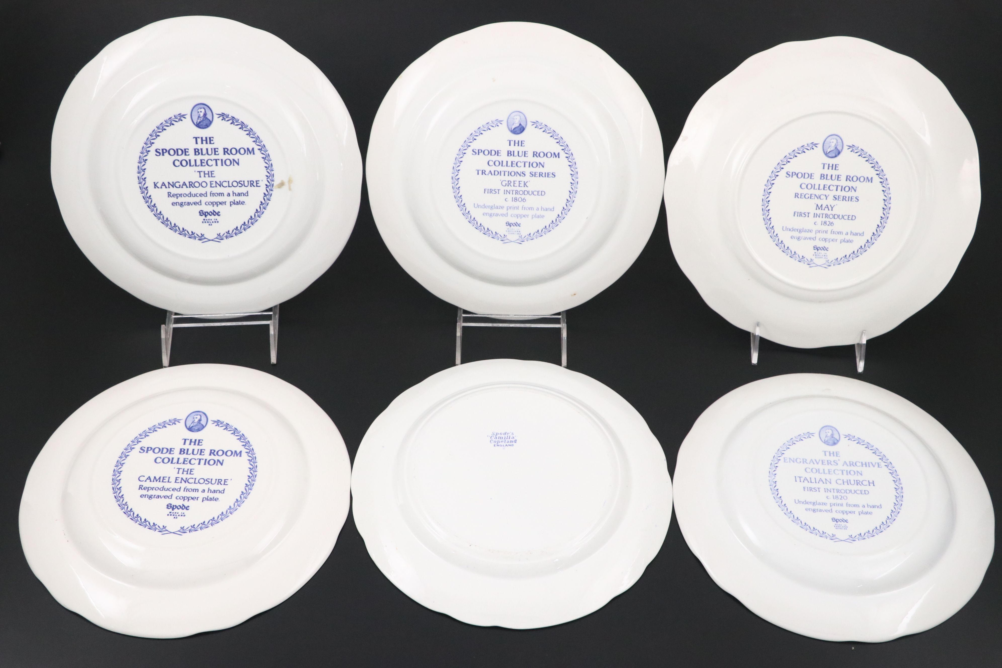Spode Blue Room Collection Transferware Featuring "Greek" and "Italian" Plates