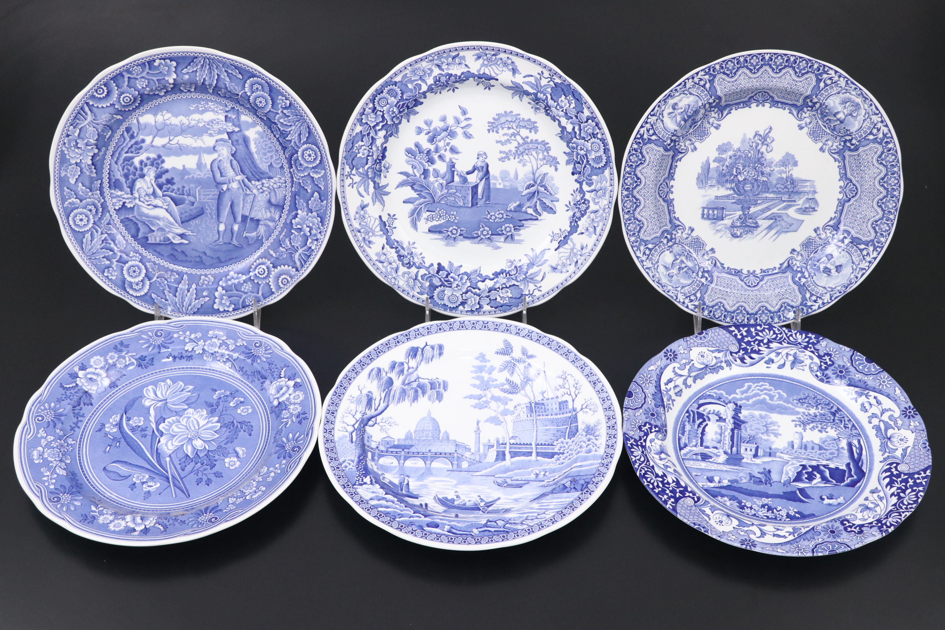 Spode Blue Room Collection Transferware Featuring "Greek" and "Italian" Plates