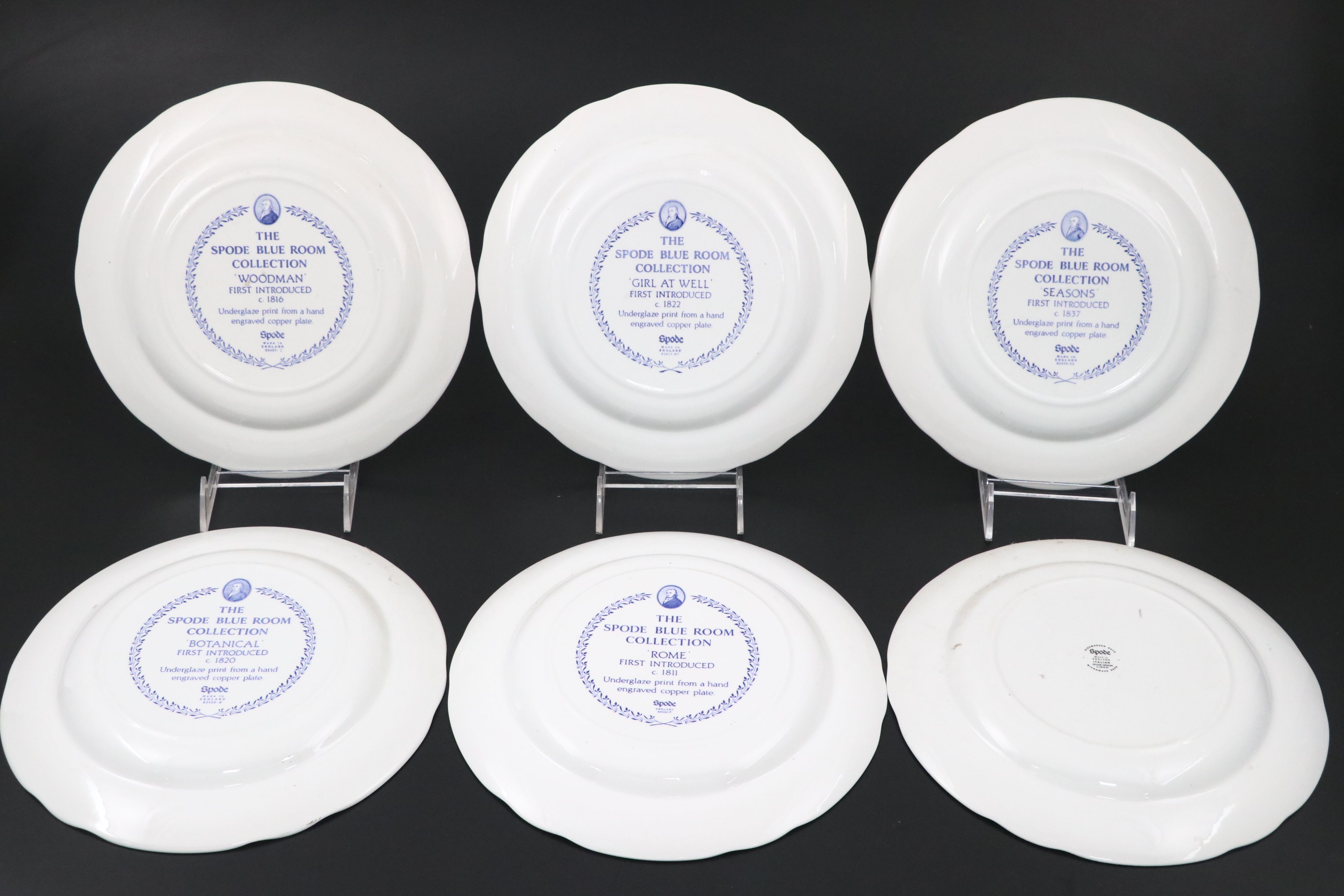 Spode Blue Room Collection Transferware Featuring "Greek" and "Italian" Plates