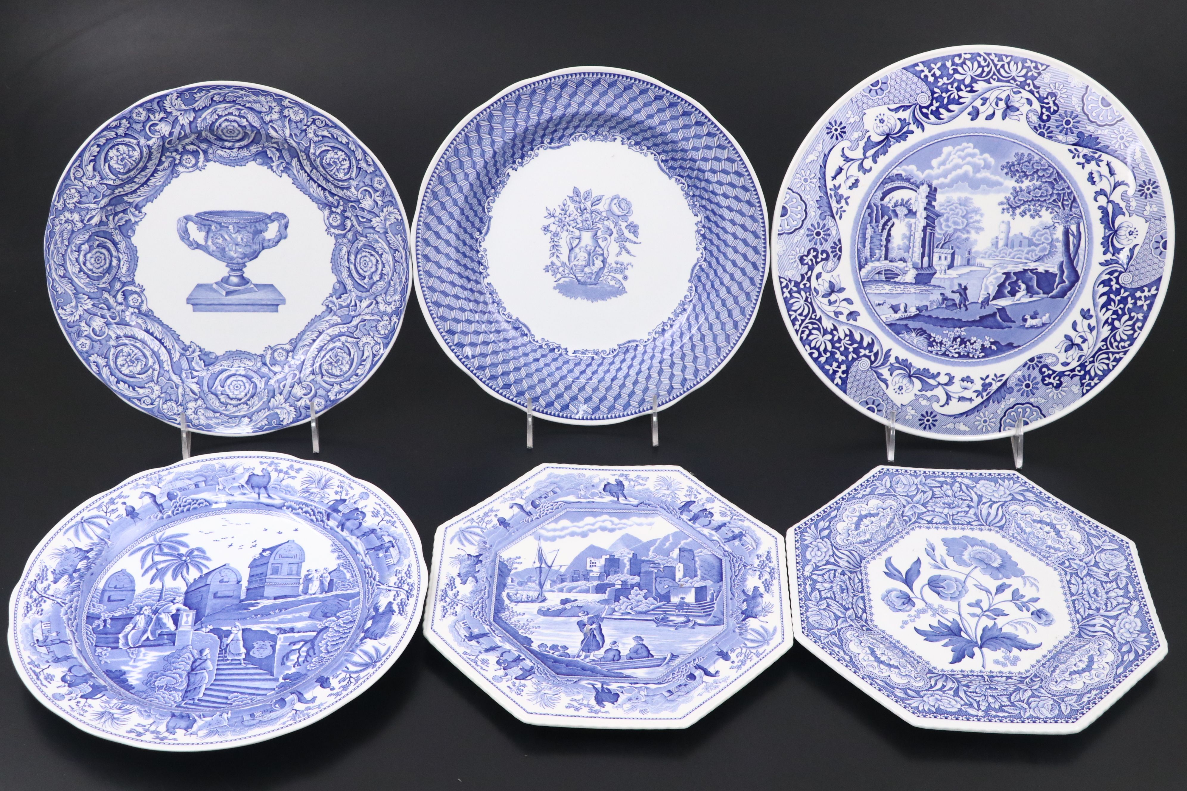 Spode Blue Room Collection Transferware Featuring "Greek" and "Italian" Plates