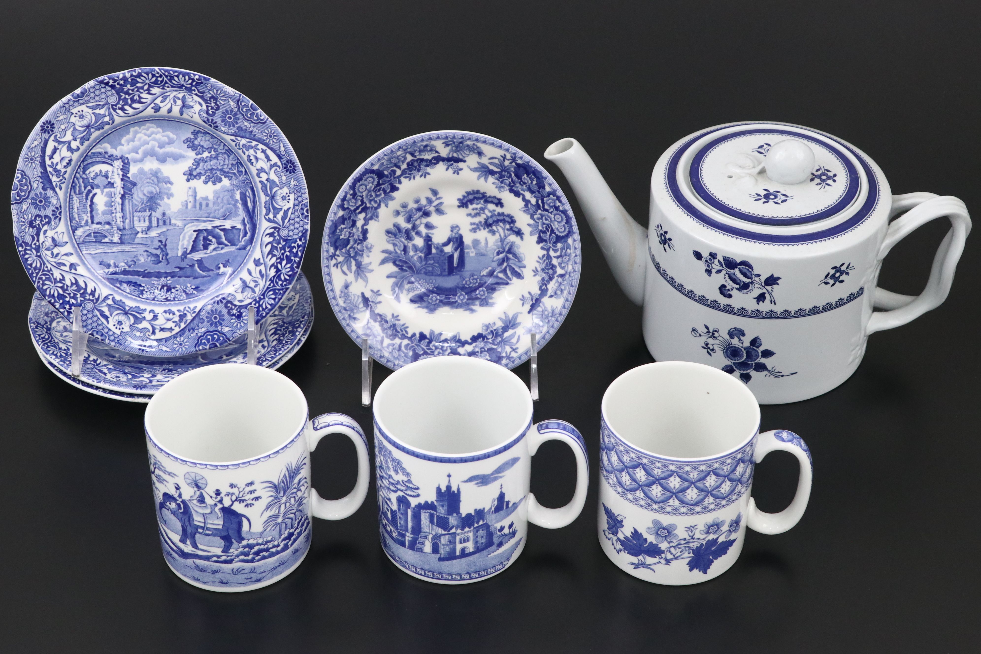 Spode Blue Room Collection Transferware Featuring "Greek" and "Italian" Plates