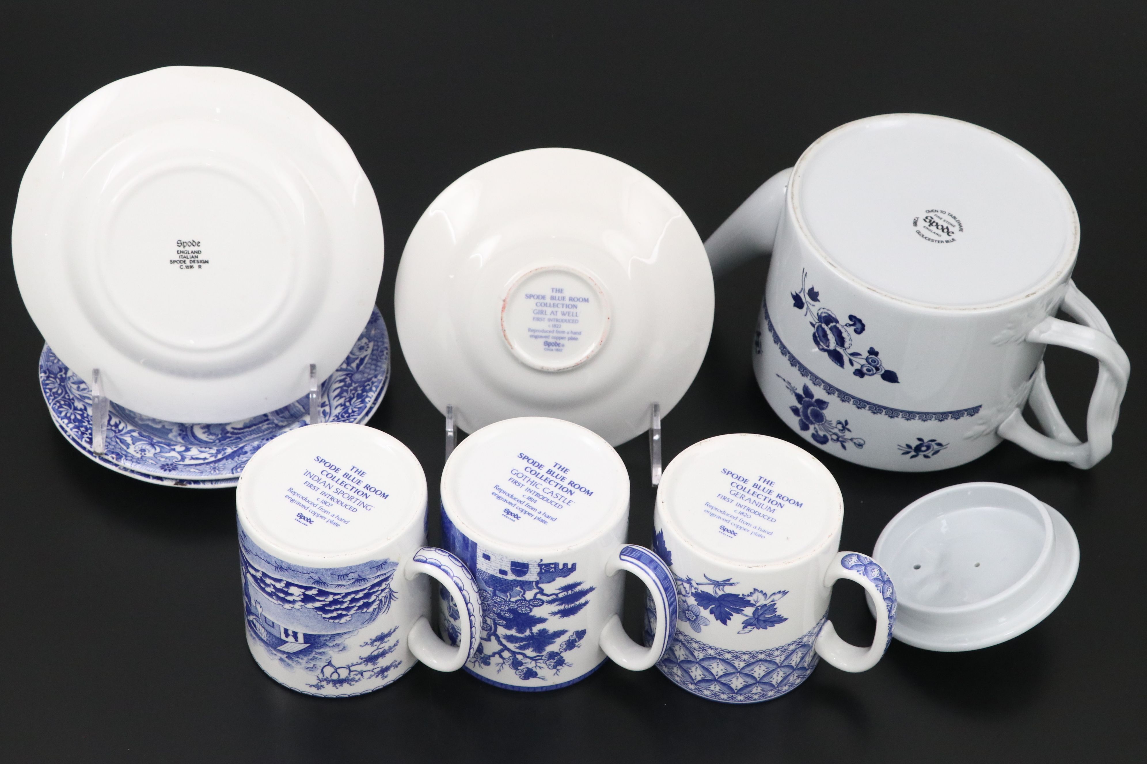 Spode Blue Room Collection Transferware Featuring "Greek" and "Italian" Plates