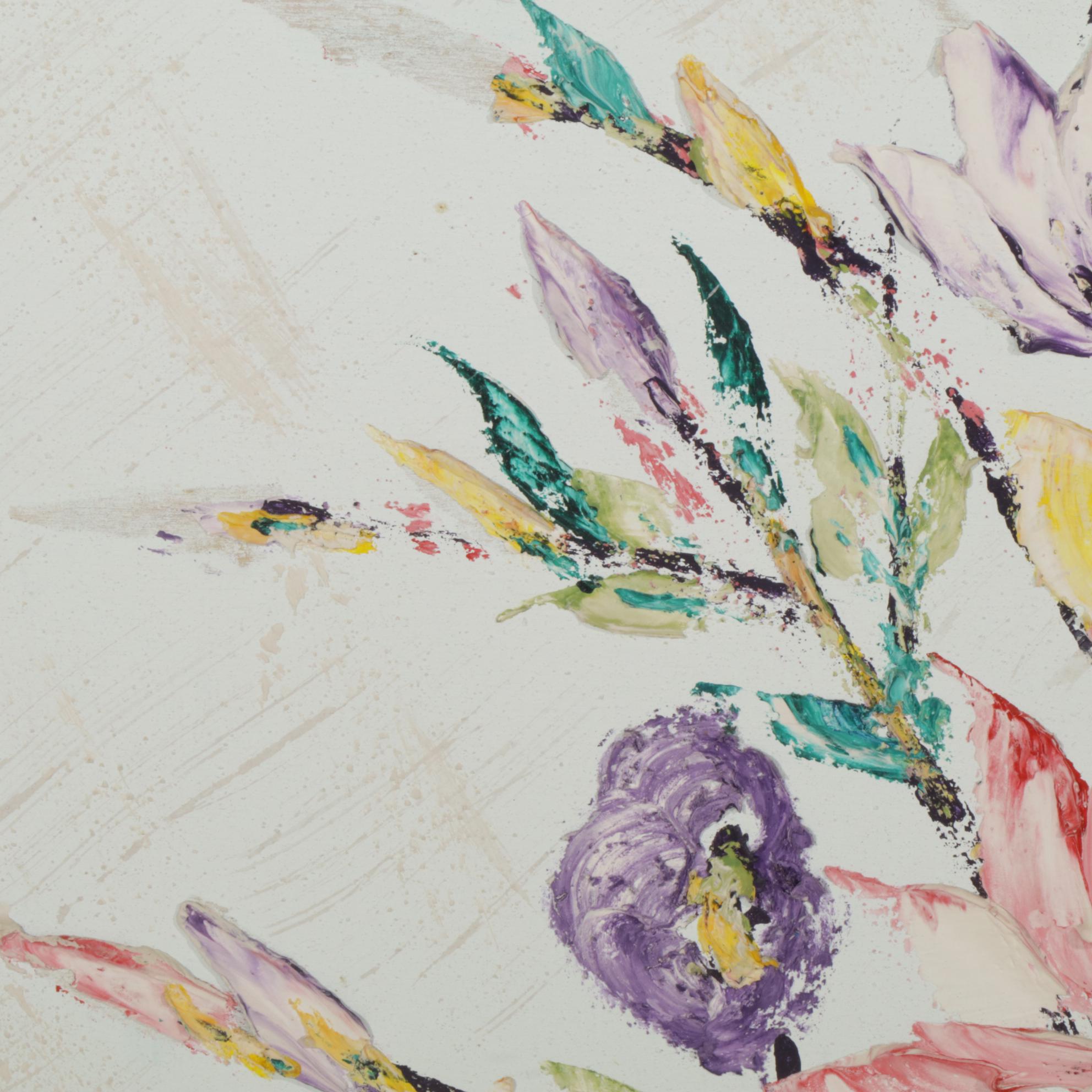 Mickey Falkenburg Wagstaff Impressionist Textured Flow Bouquet, 20th Century