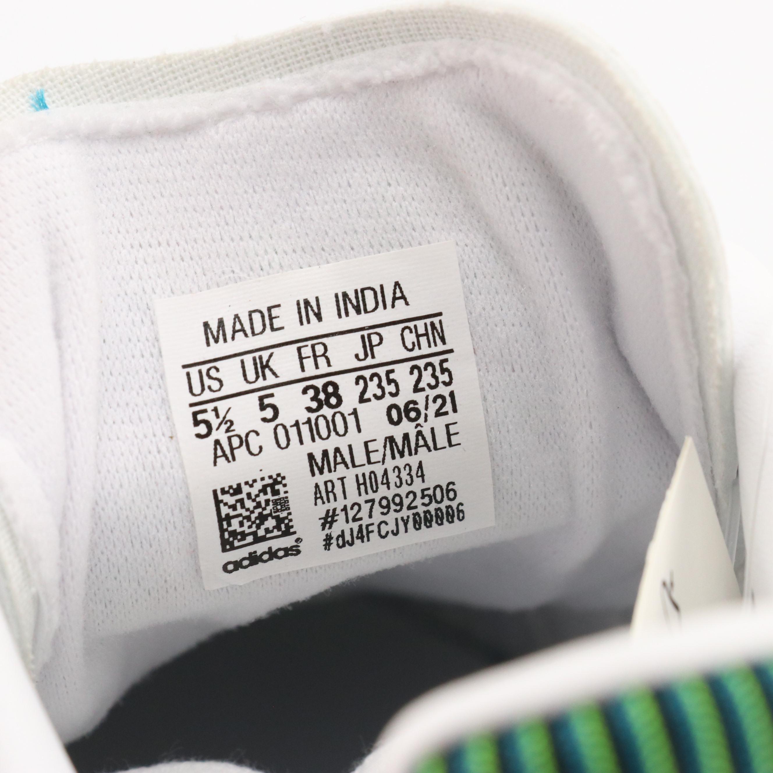 Boys' Adidas x Stan Smith Original "White Solar Green" Sneakers with Box and Tag