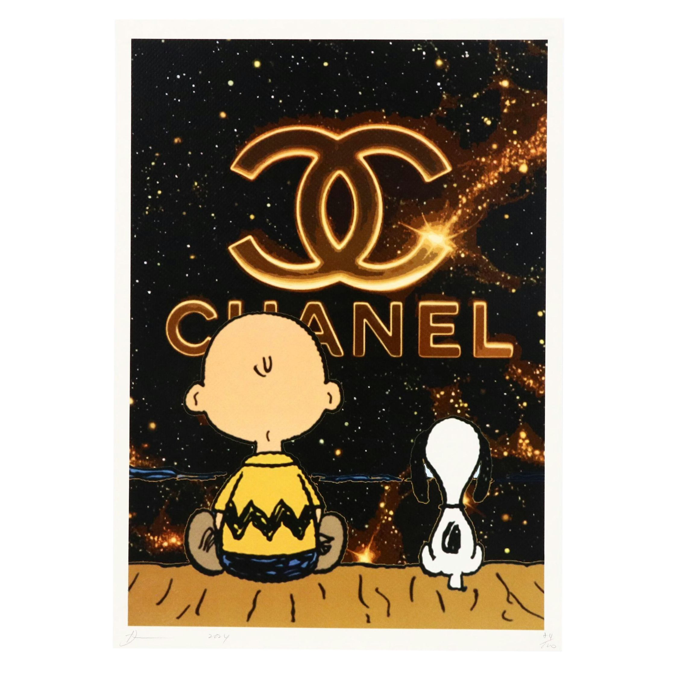 Death NYC Pop Art Digital Print Featuring Charlie Brown & Snoopy x Chanel, 2024
