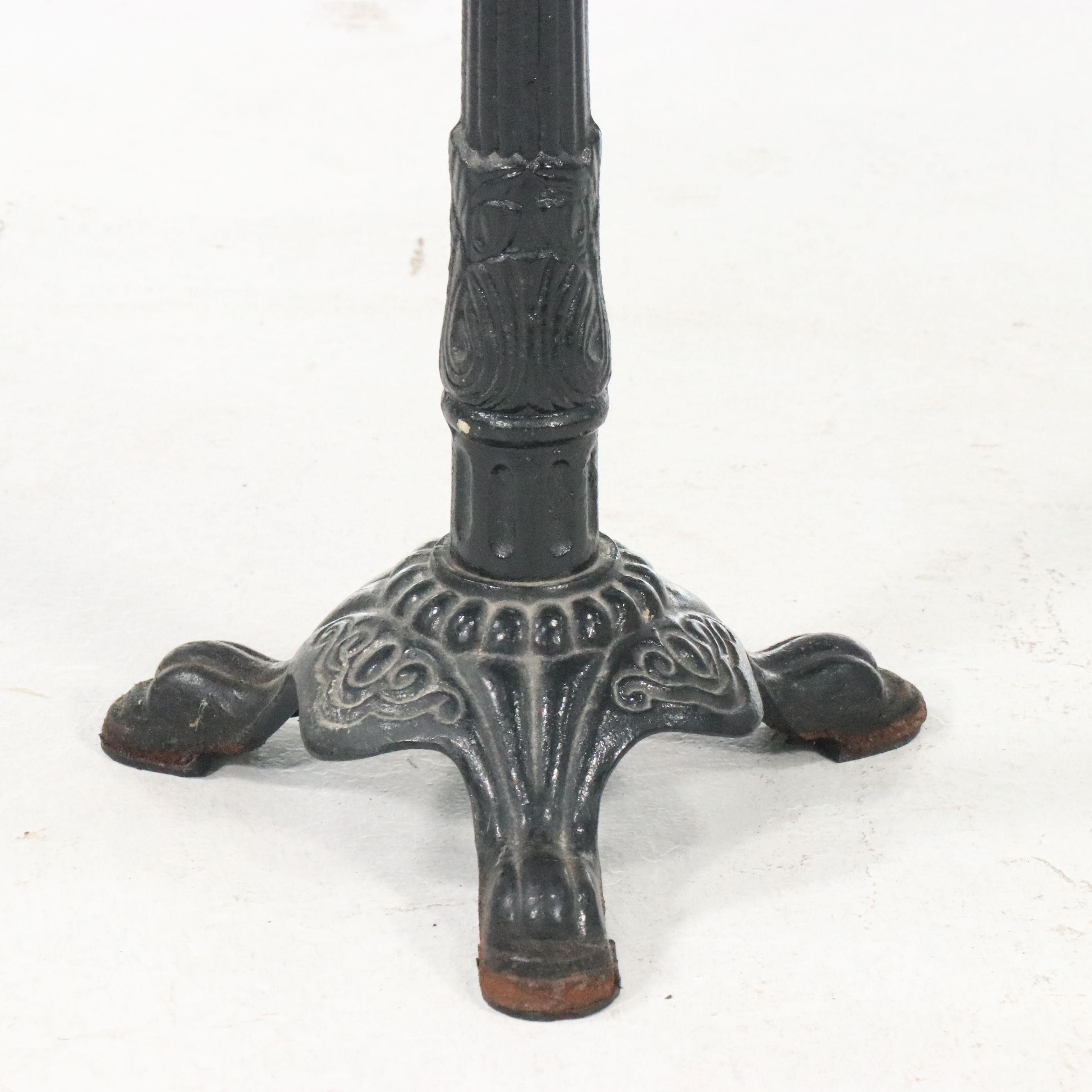 Victorian Style Marble Top Cast Iron Side Table