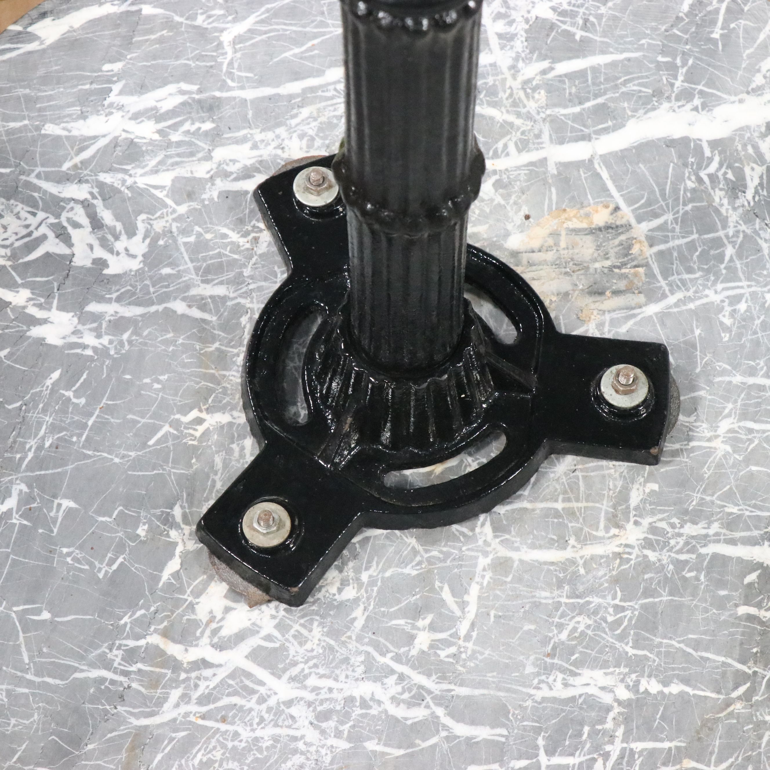 Victorian Style Marble Top Cast Iron Side Table