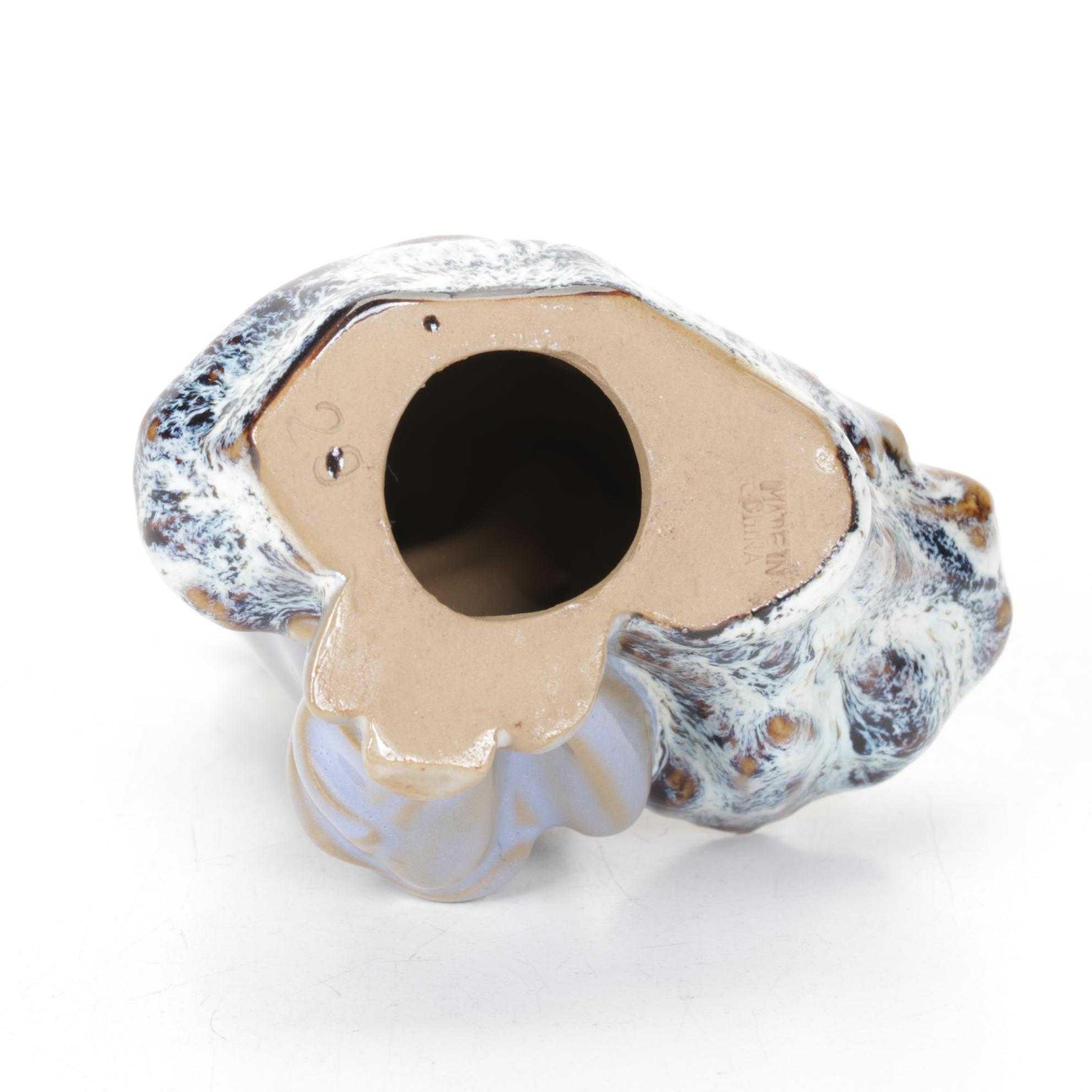 Shou Sanxing Deity & Shiwan Figurine with Chinese Baoding Balls