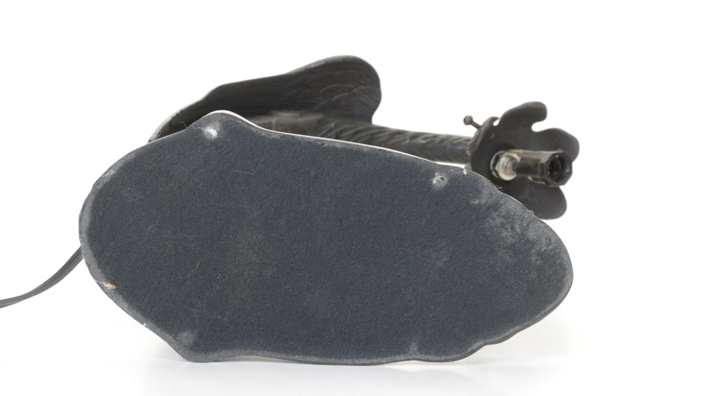 Charles Ranc Style Art Deco Eagle Lamp with Mottled Glass Trumpet Shade