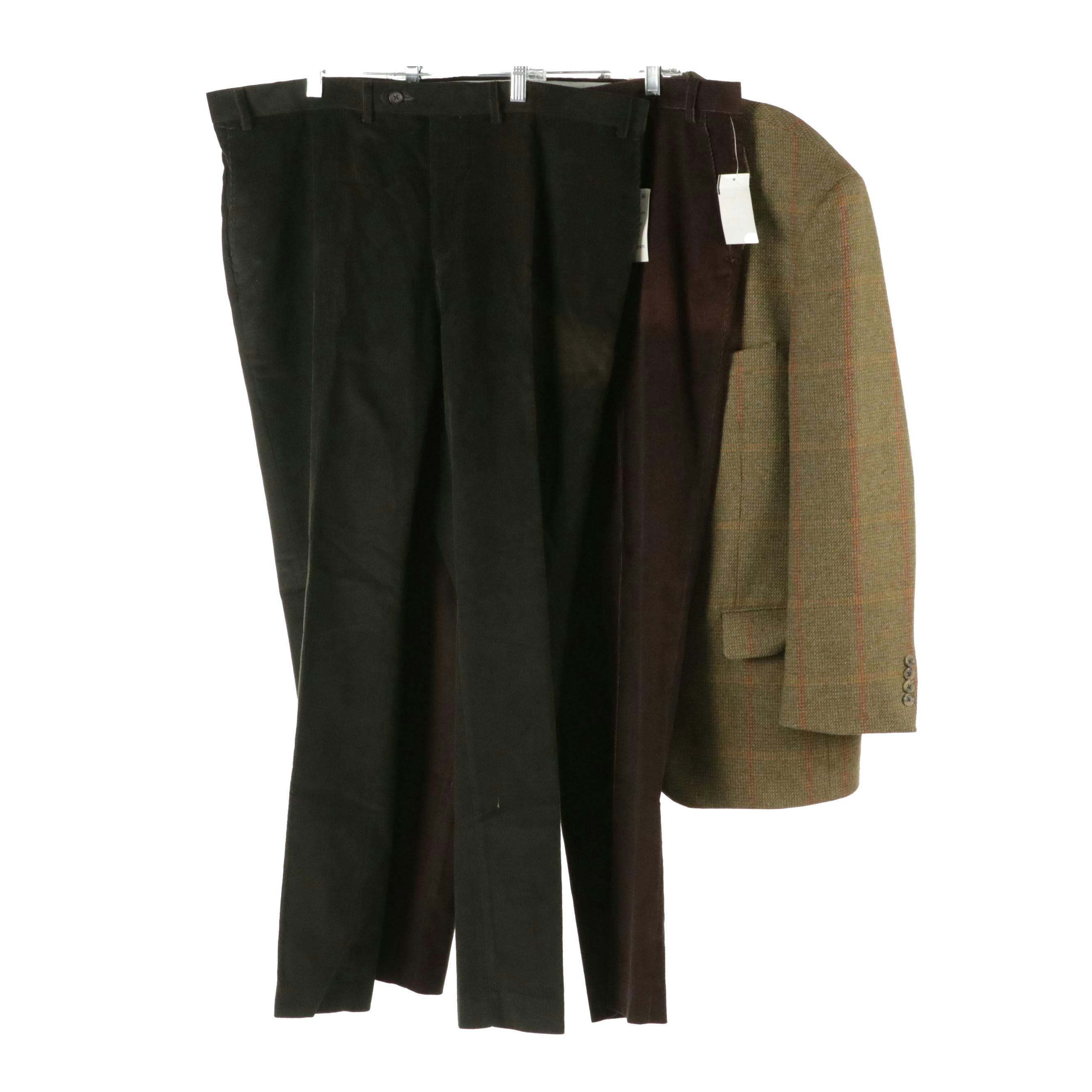 Men's Vintage Southwick Tweed Wool Blazer & Lauren Ralph Lauren Flat Front Pants