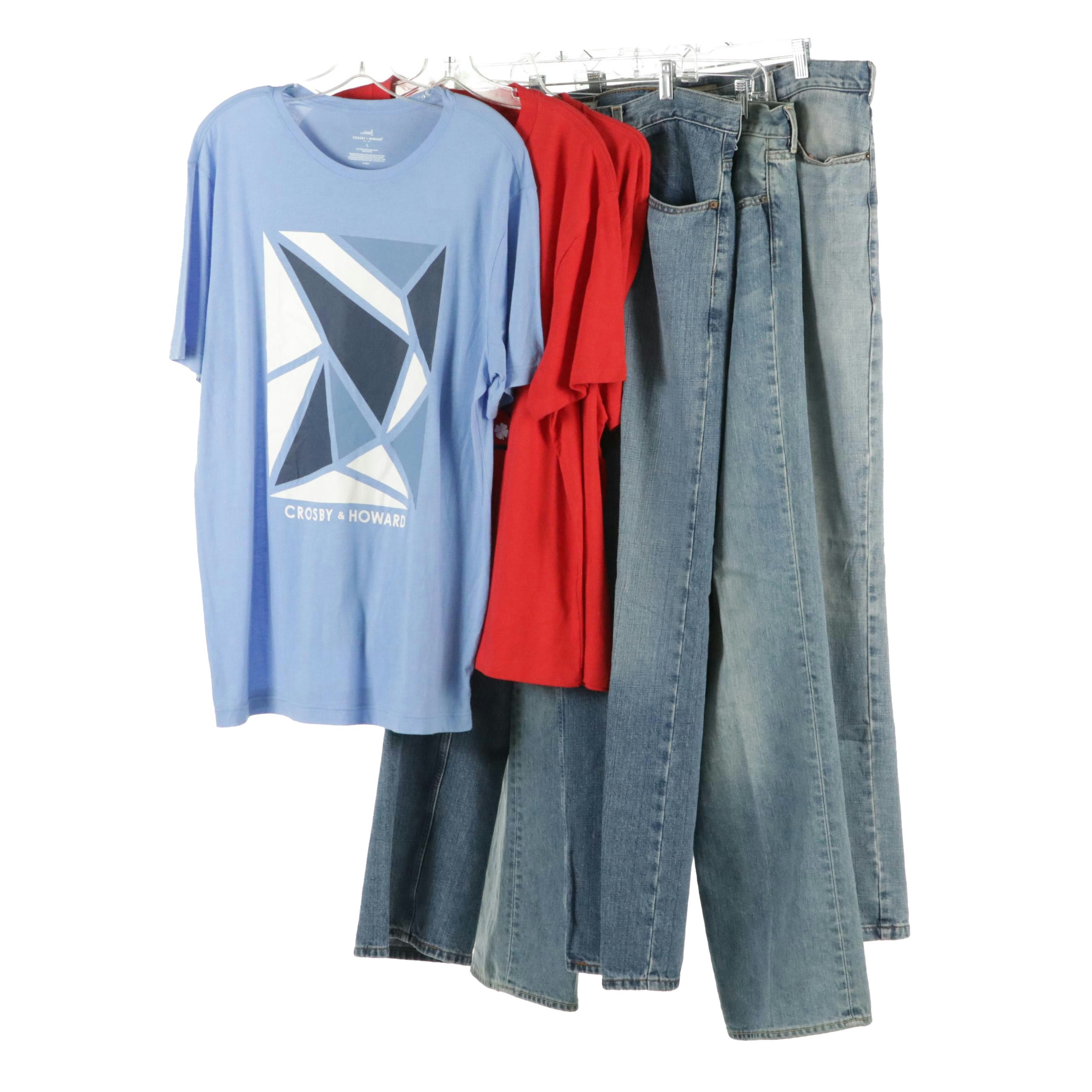 Men's Levi's Strauss & Co. 569 Loose Straight, Gap & Ruff Hewn Jeans w/ T-Shirts