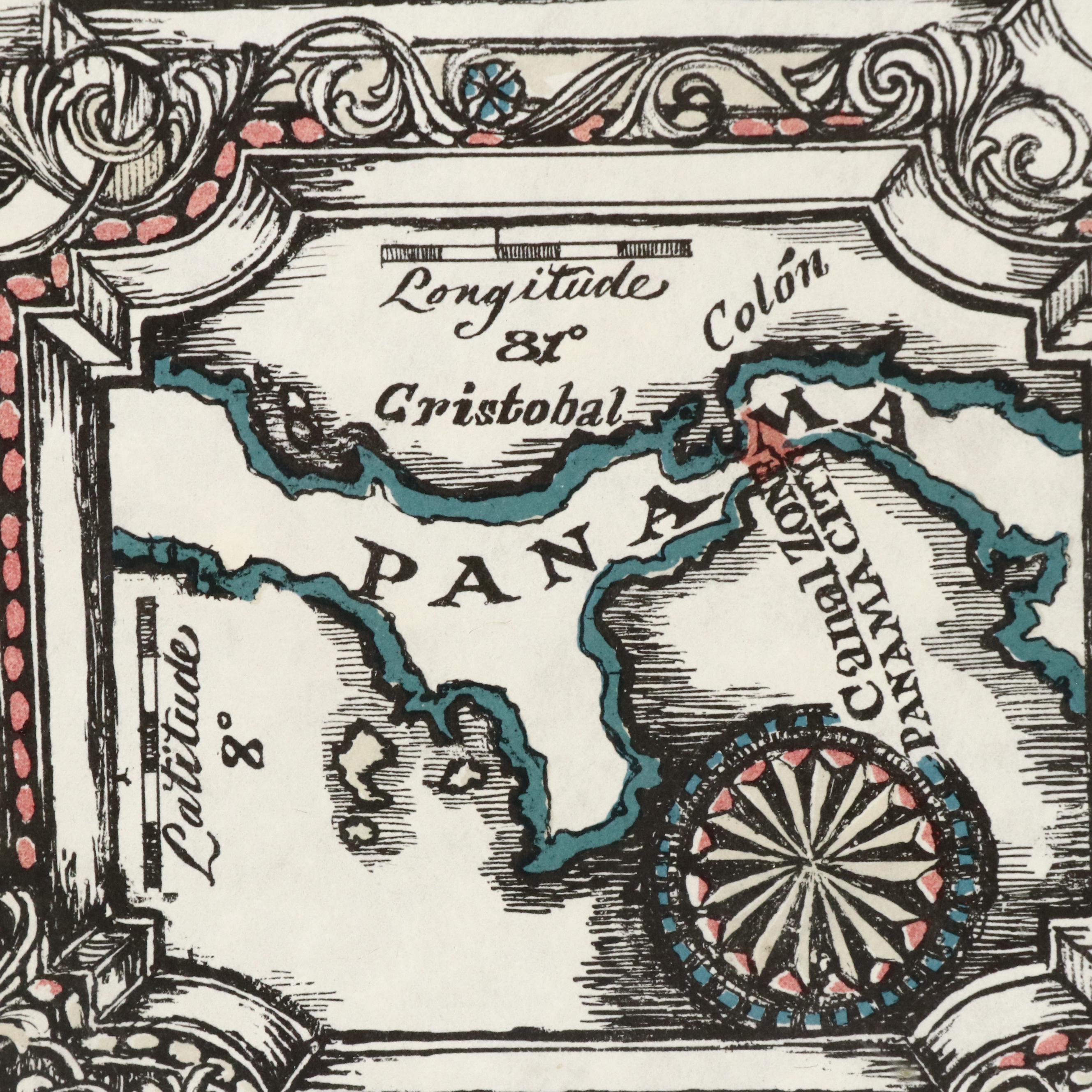 Island Workshop Inc. Lithograph Map "The West Indies"