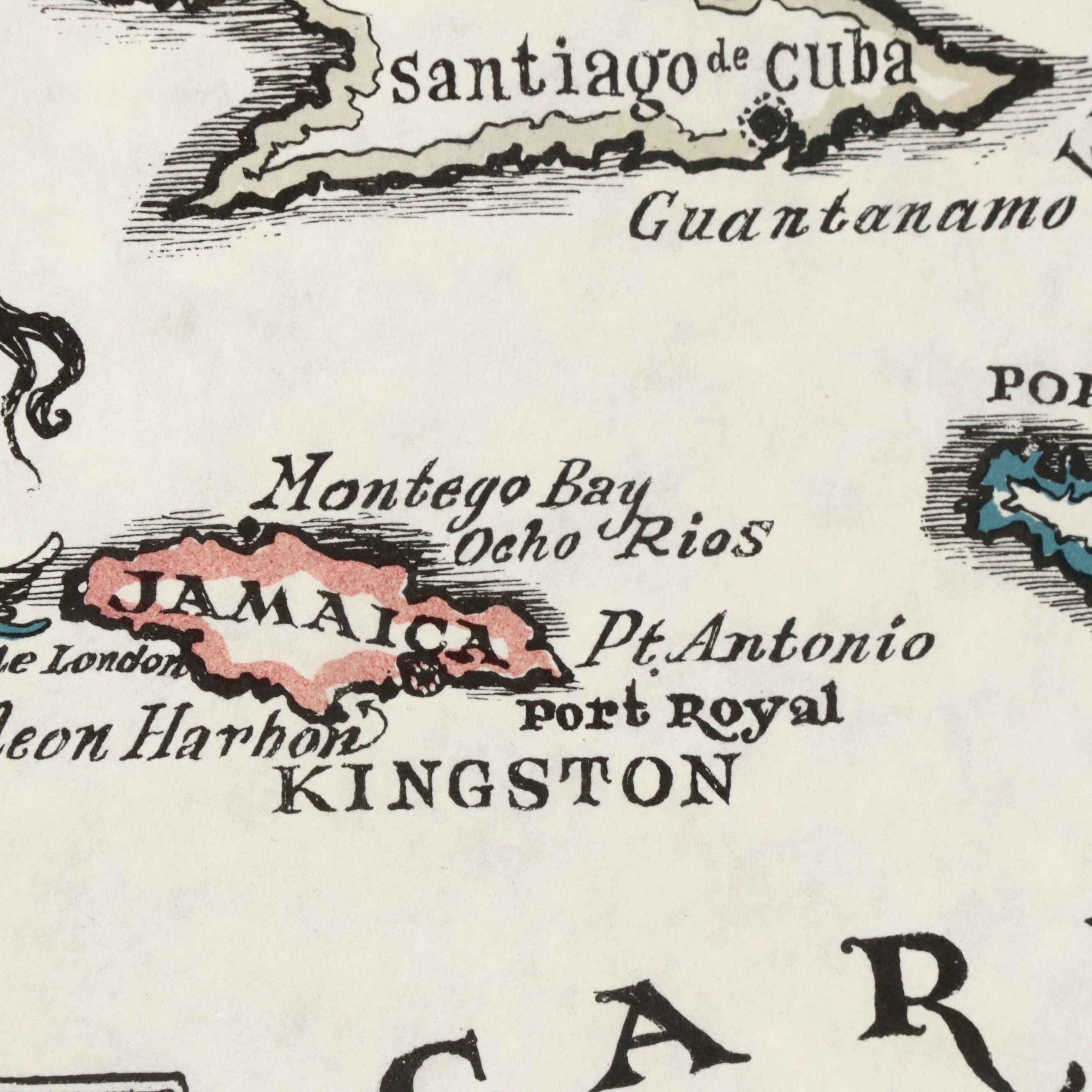 Island Workshop Inc. Lithograph Map "The West Indies"
