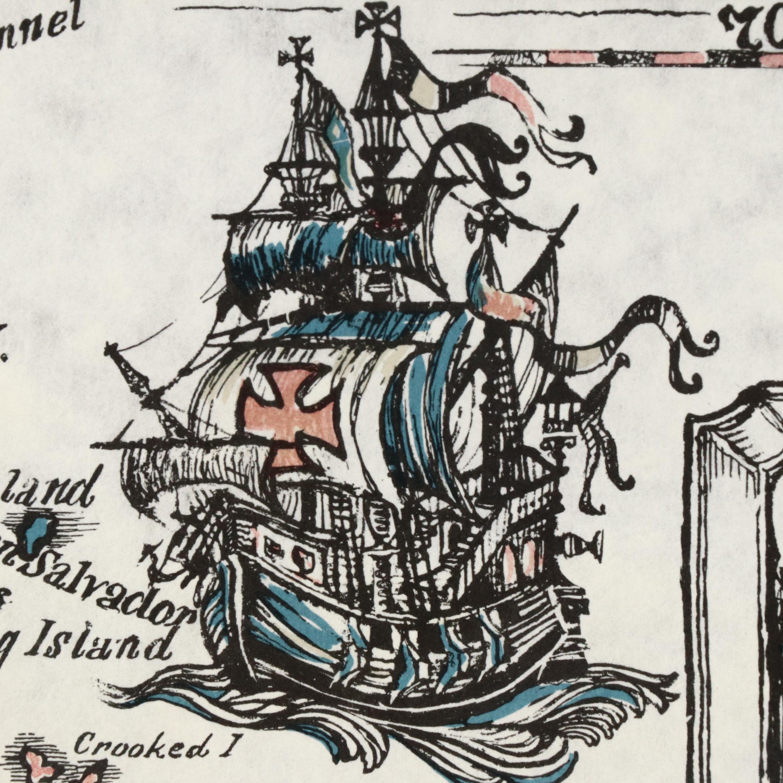 Island Workshop Inc. Lithograph Map "The West Indies"