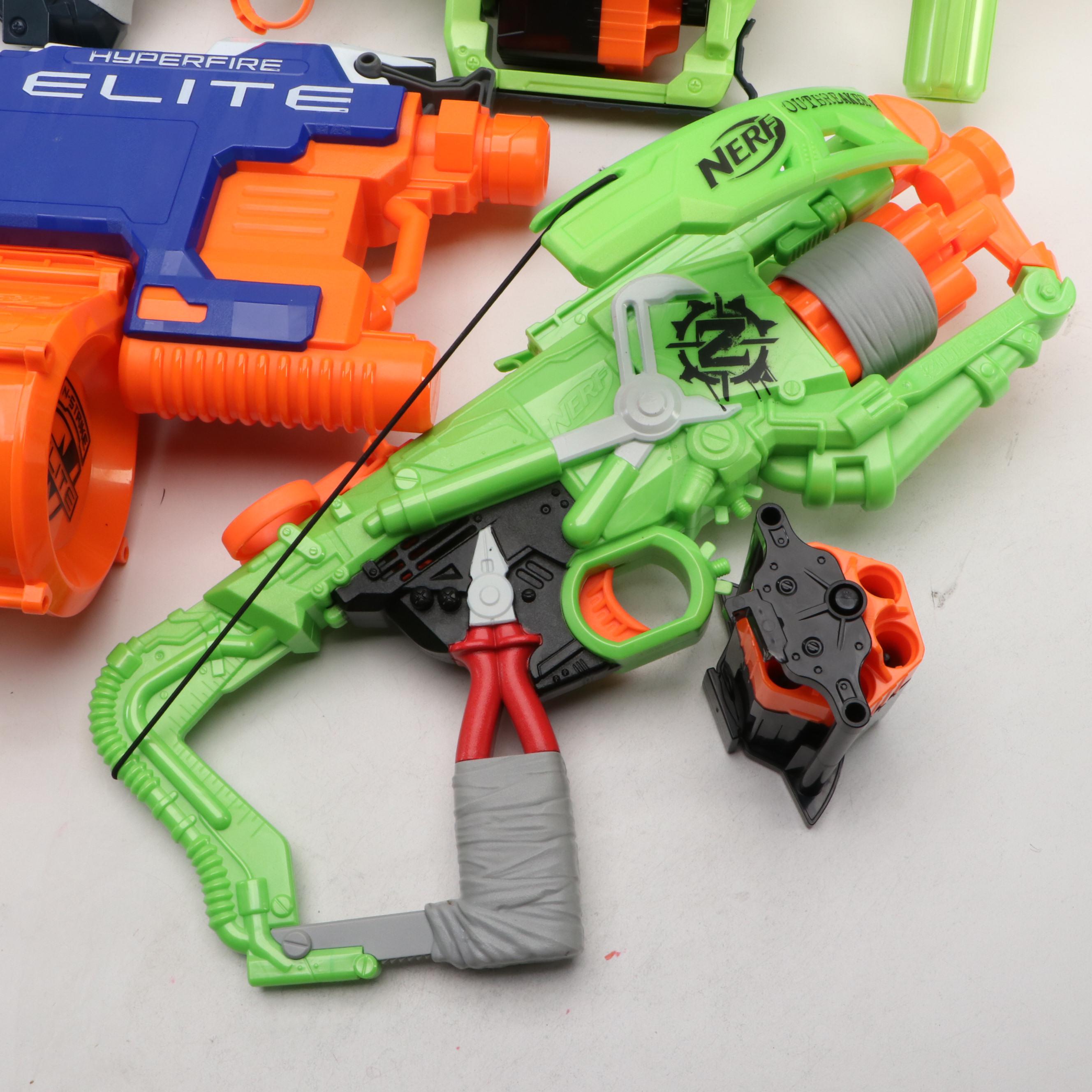 Nerf Doominator Zombie Strike, Hyperfire Elite with More Toy Guns