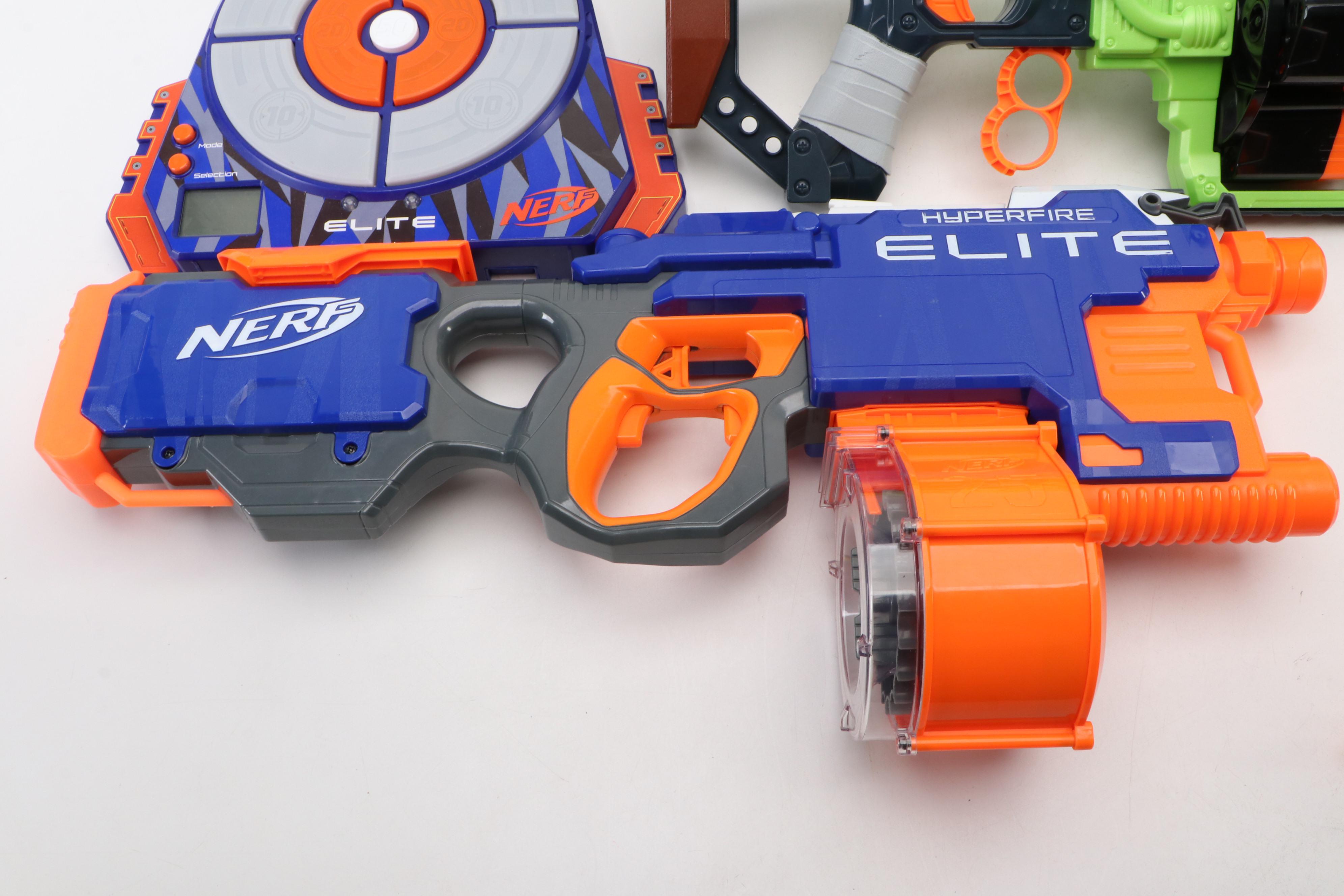 Nerf Doominator Zombie Strike, Hyperfire Elite with More Toy Guns