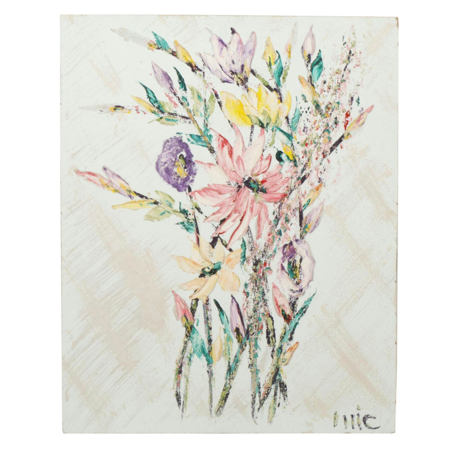 Mickey Falkenburg Wagstaff Impressionist Textured Flow Bouquet, 20th Century
