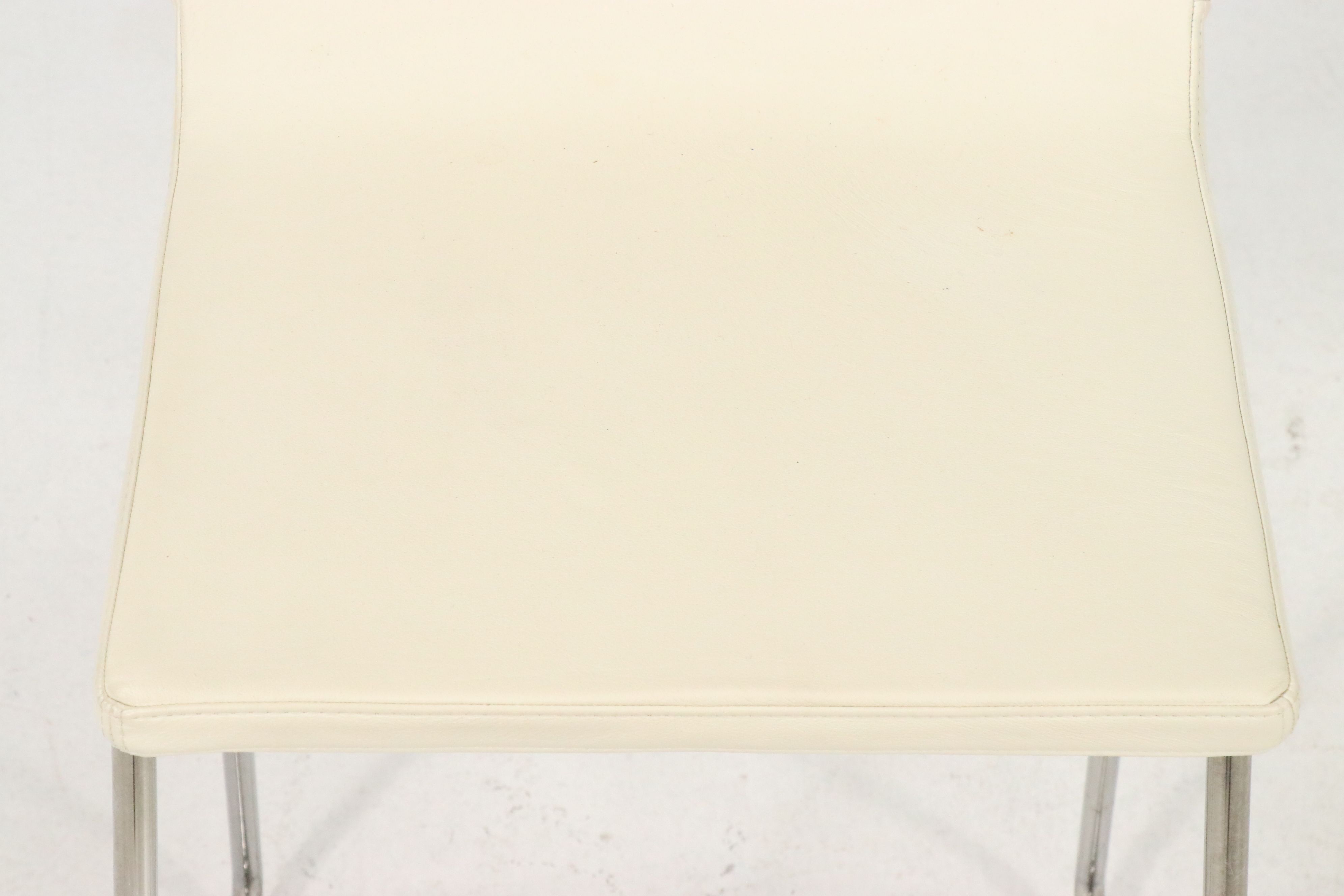 IKEA "Bernhard" White Faux Leather Barstools