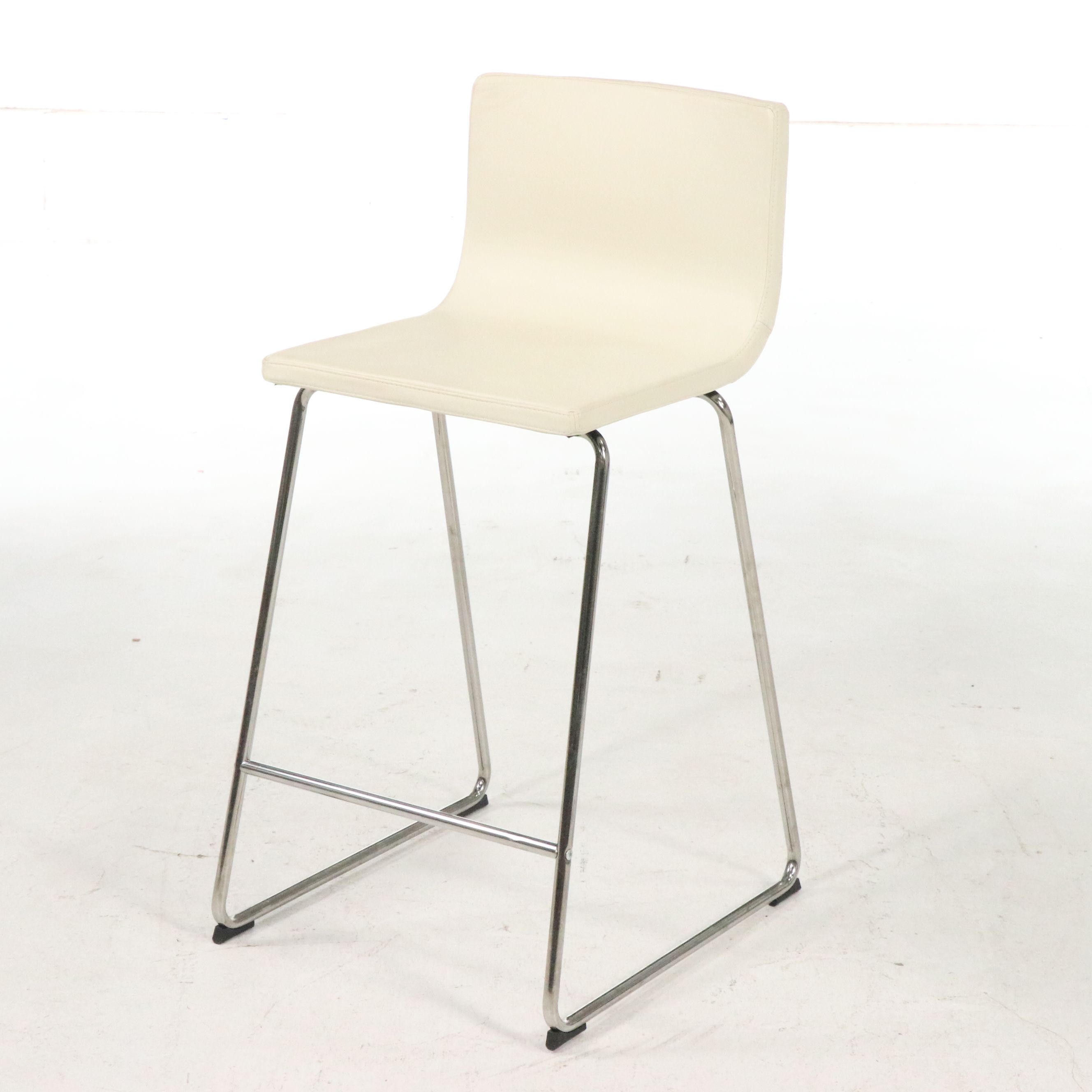 IKEA "Bernhard" White Faux Leather Barstools