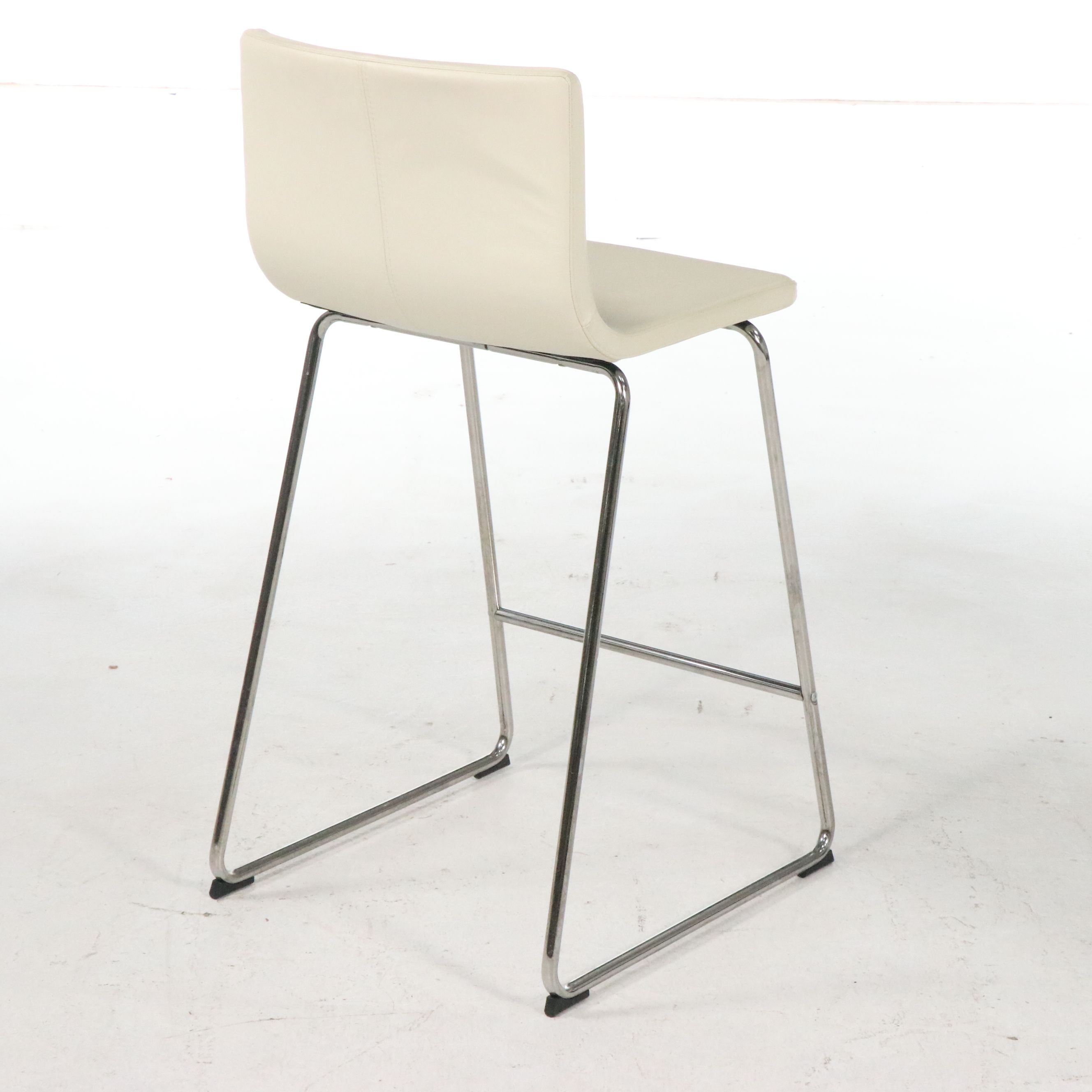 IKEA "Bernhard" White Faux Leather Barstools
