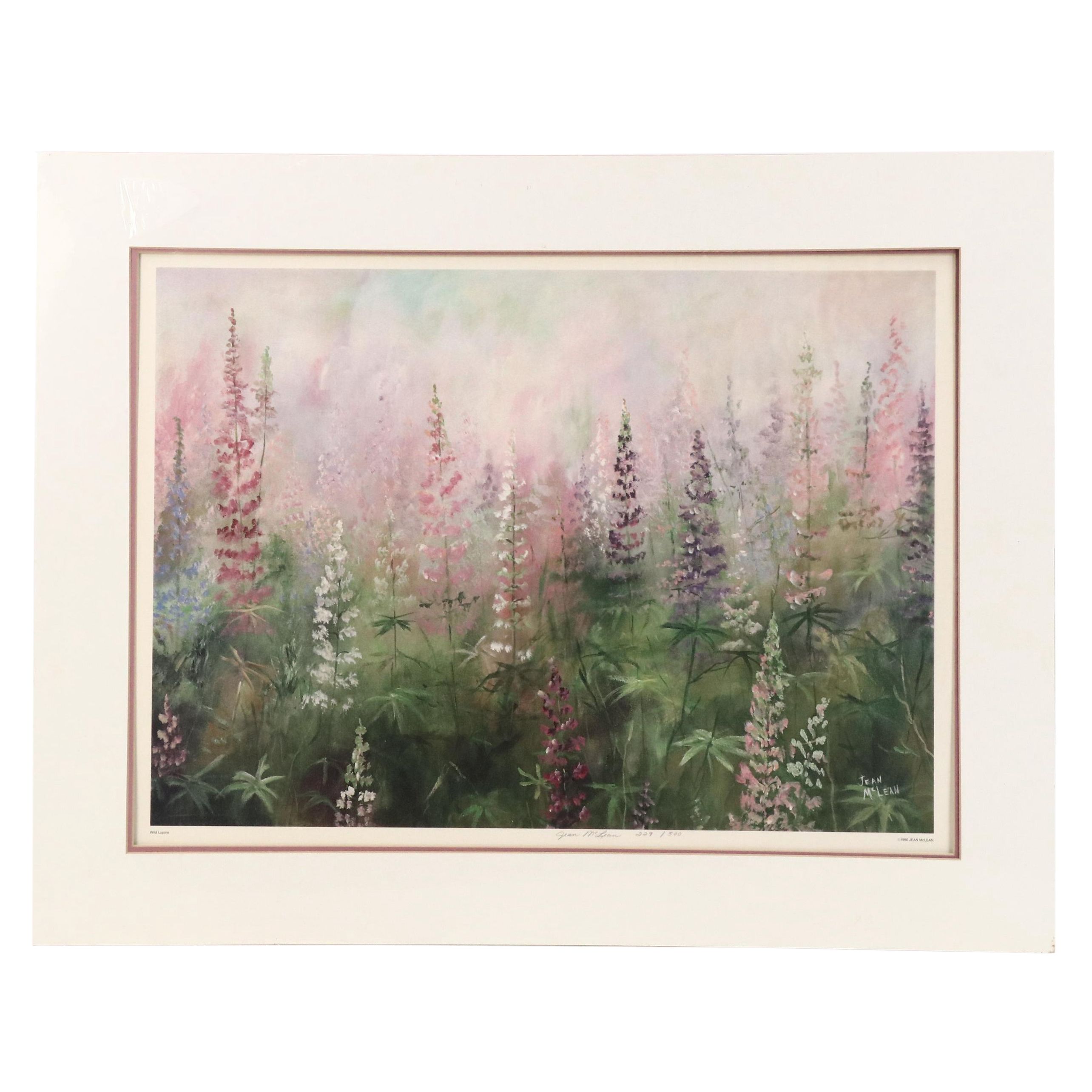 Jean McLean Offset Lithograph "Wild Lupine," Circa 1990