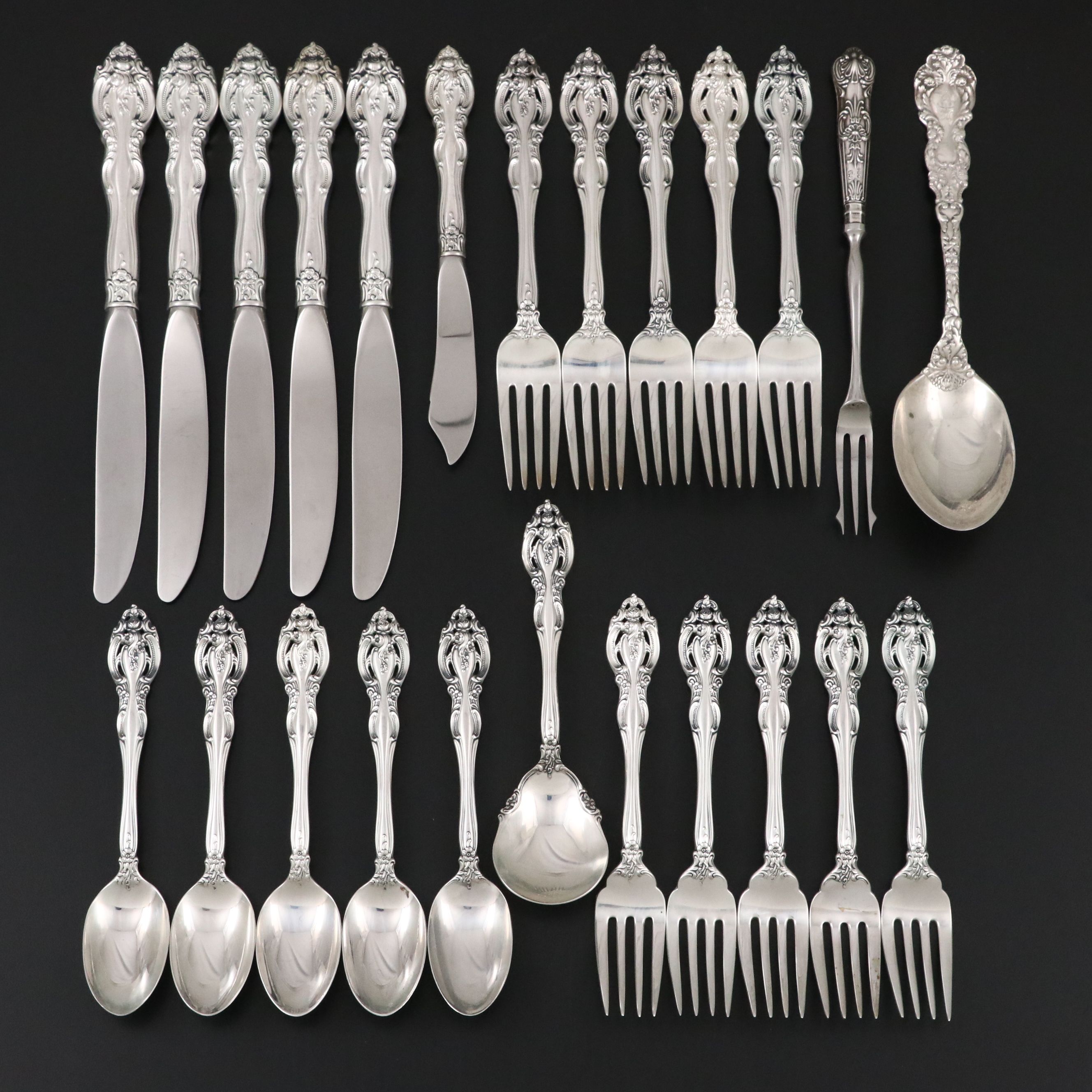 Gorham "La Scala" with Other Sterling Silver Flatware and Serving Utensils