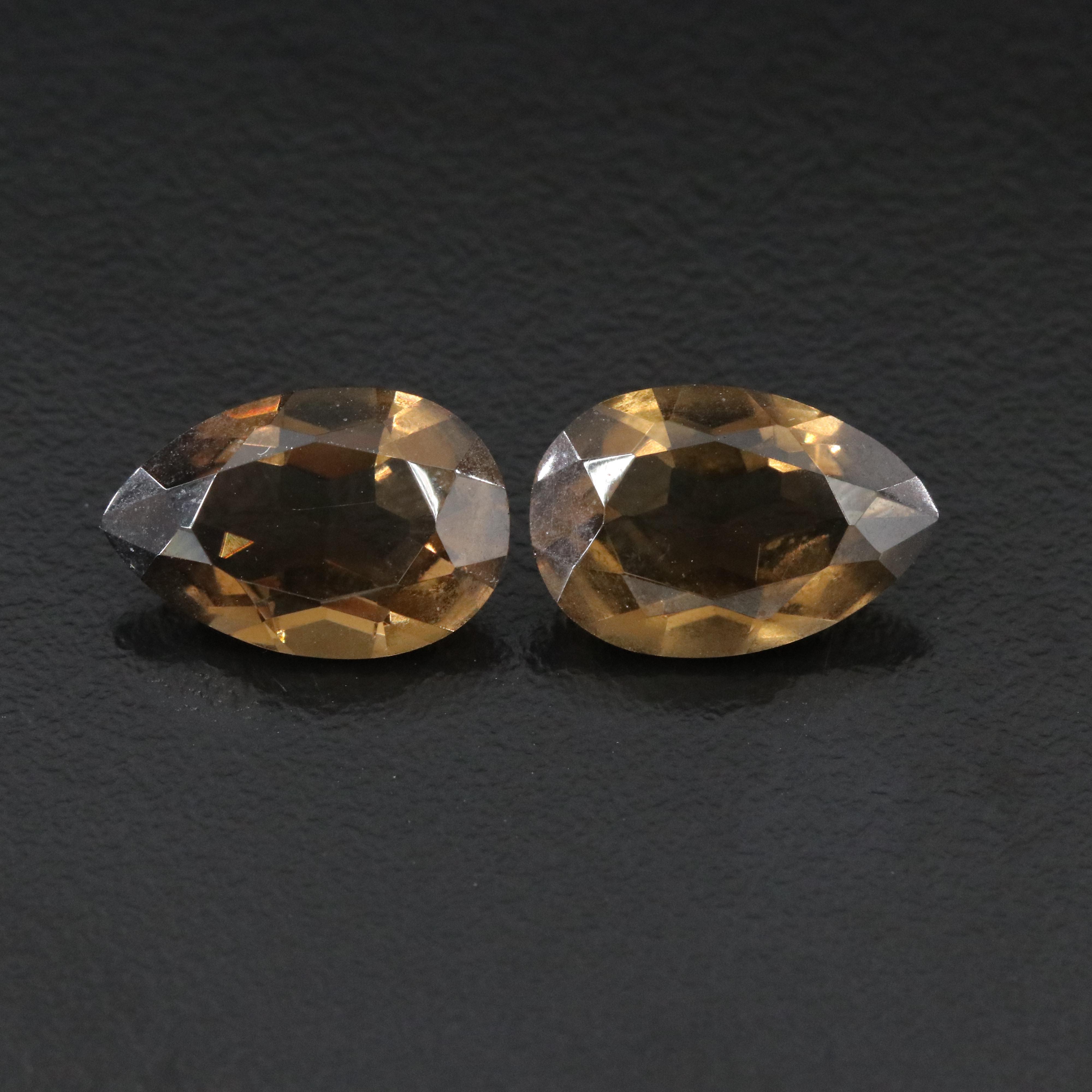 Loose 9.84 CTW Smoky Quartz Pair