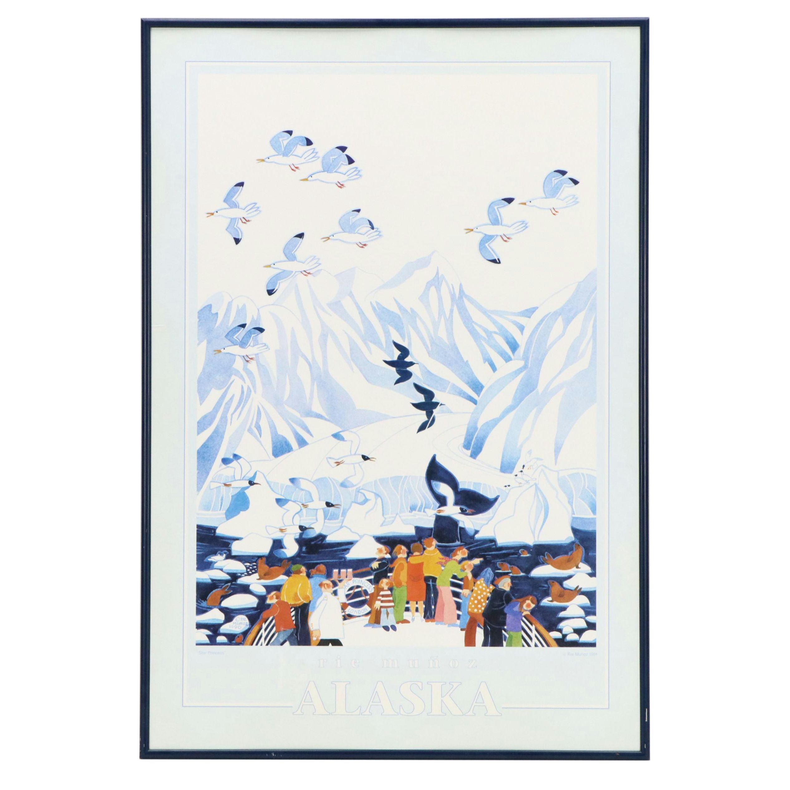 Rie Muñoz Offset Lithograph Alaska Poster "Star Princess," 1992