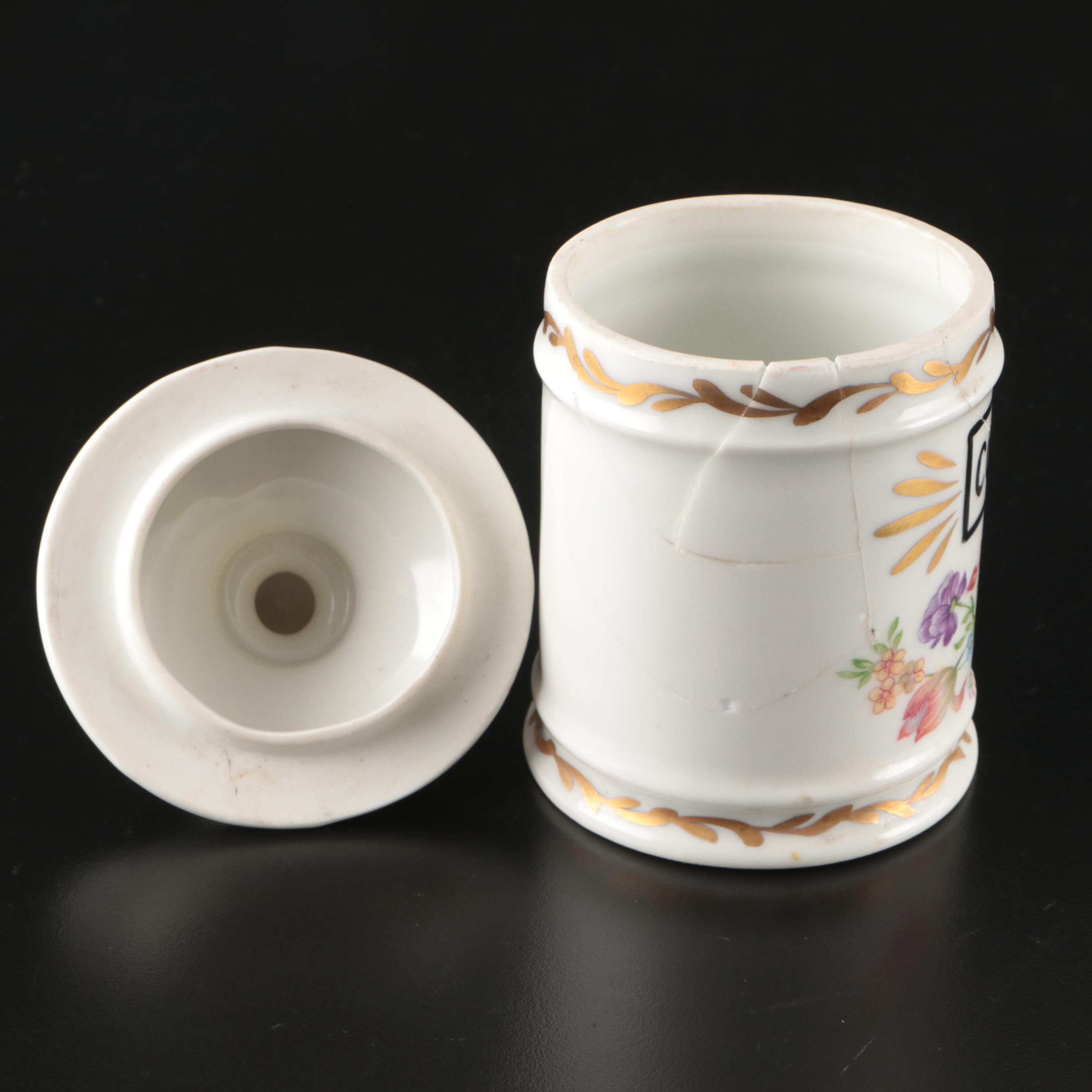 French Porcelain "Cocaine" Apothecary Jar