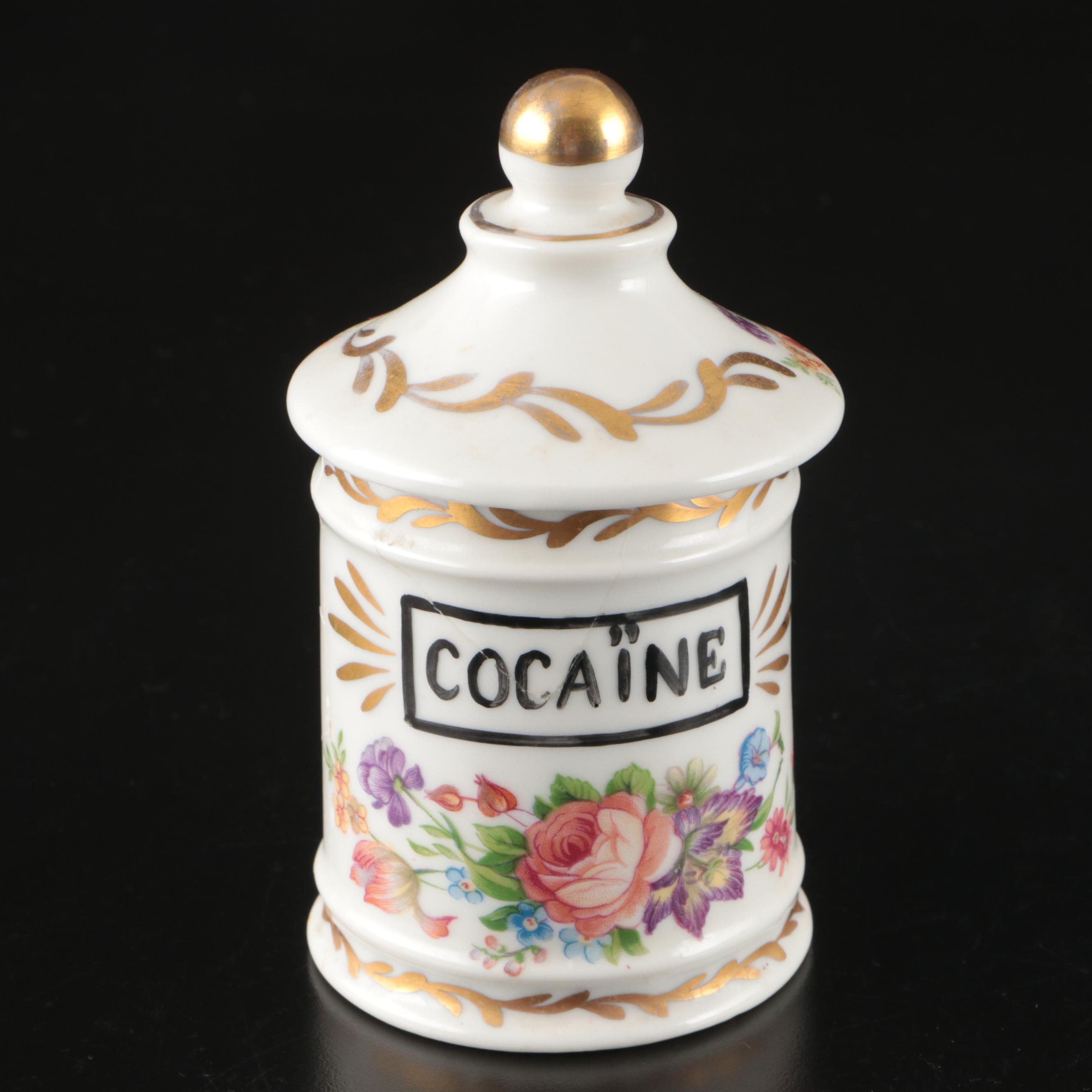 French Porcelain "Cocaine" Apothecary Jar