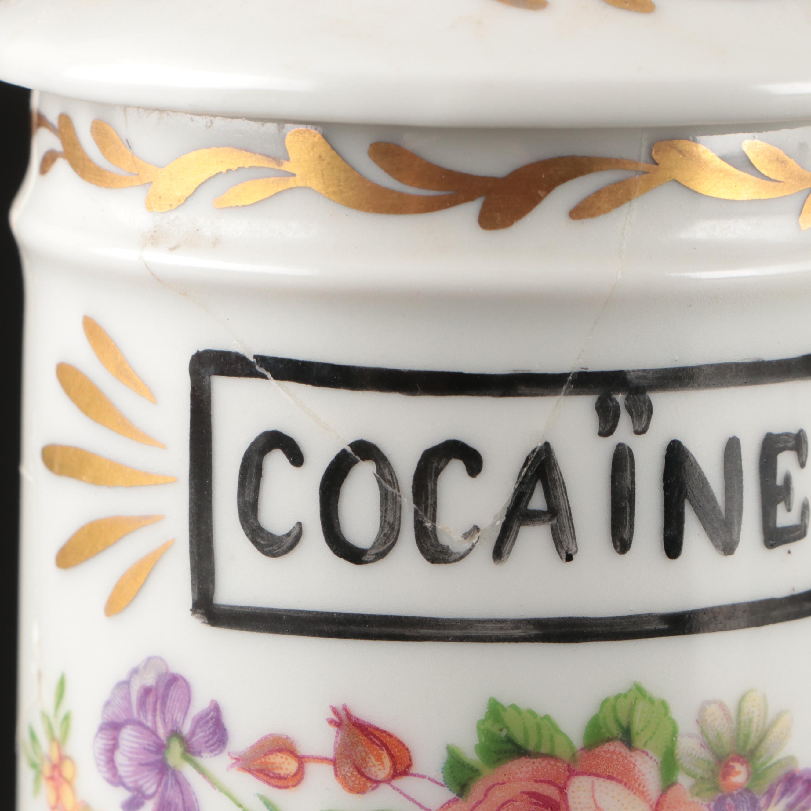French Porcelain "Cocaine" Apothecary Jar