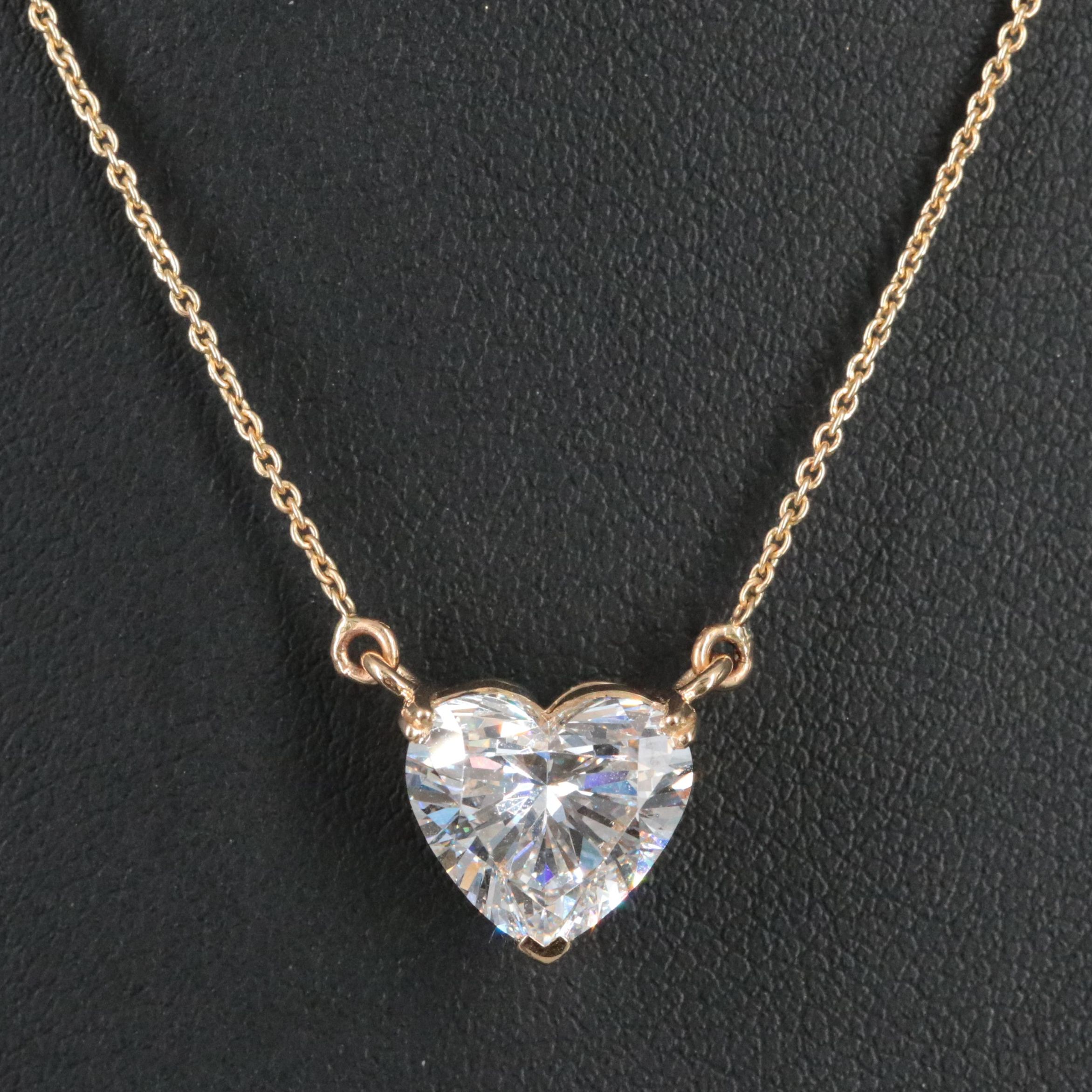 18K 3.02 CT Lab Grown Diamond Solitaire Necklace with IGI Report