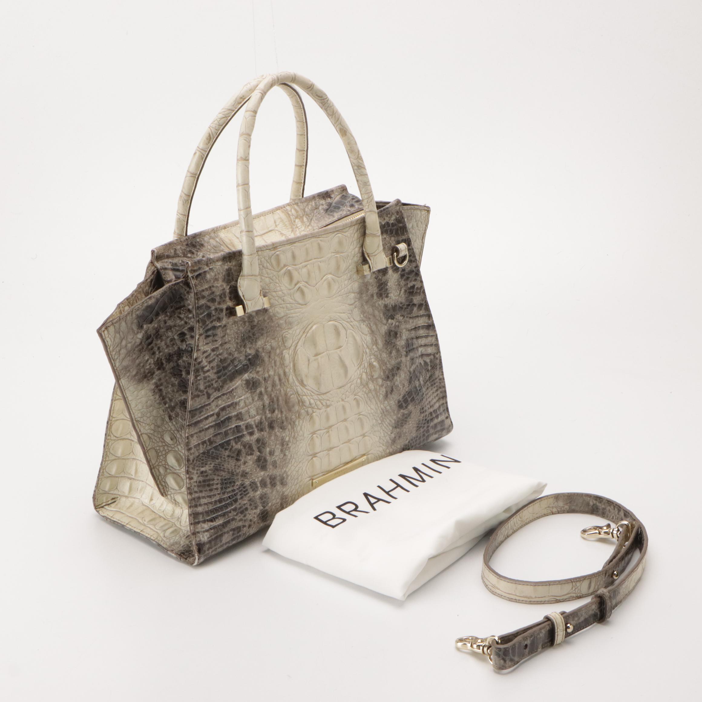 Brahmin Croc-Embossed Leather Two-Way Bag