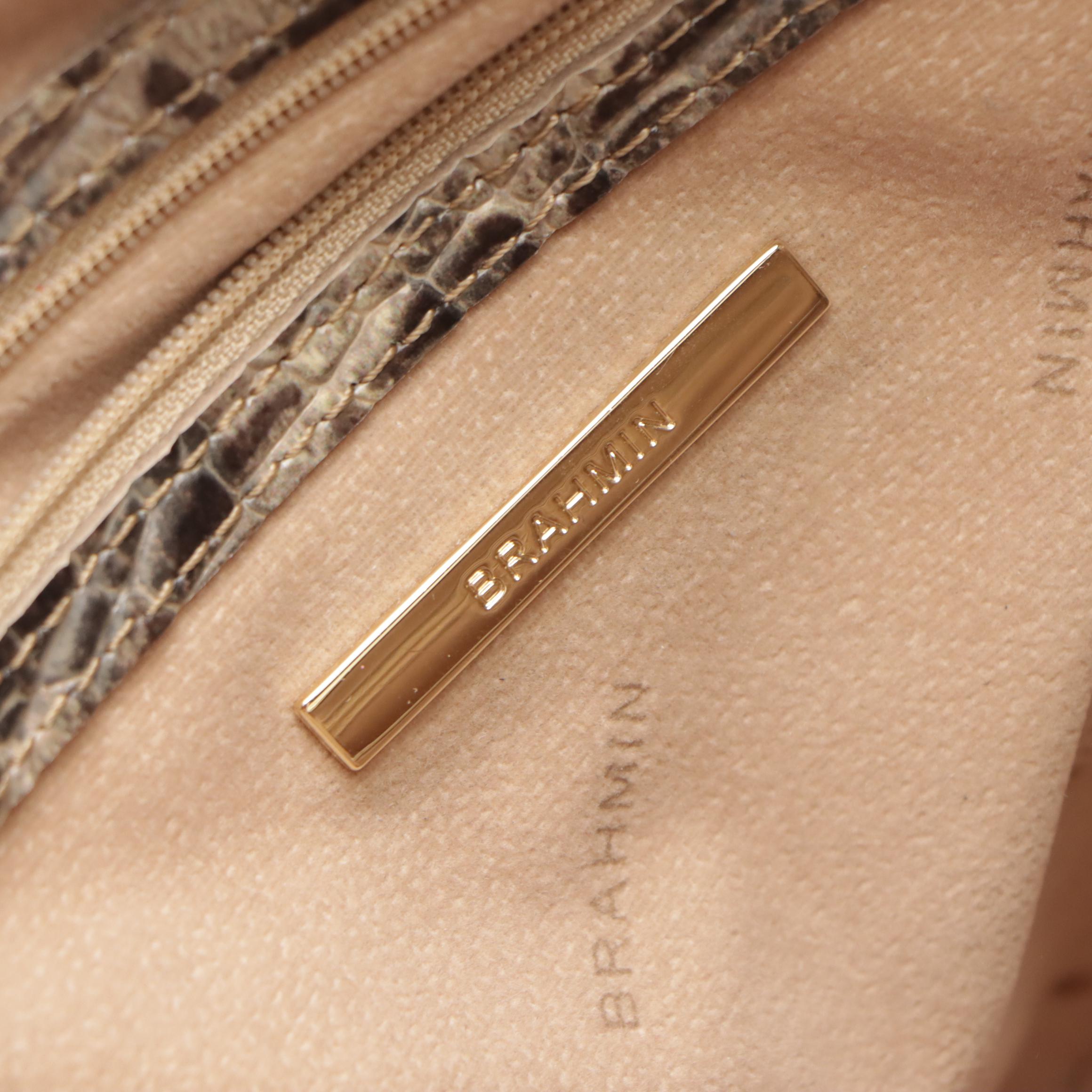 Brahmin Croc-Embossed Leather Two-Way Bag