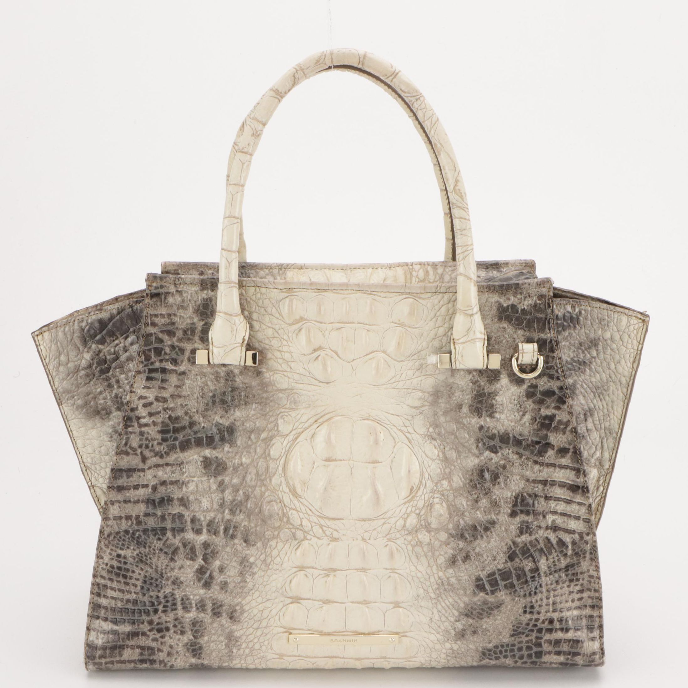 Brahmin Croc-Embossed Leather Two-Way Bag