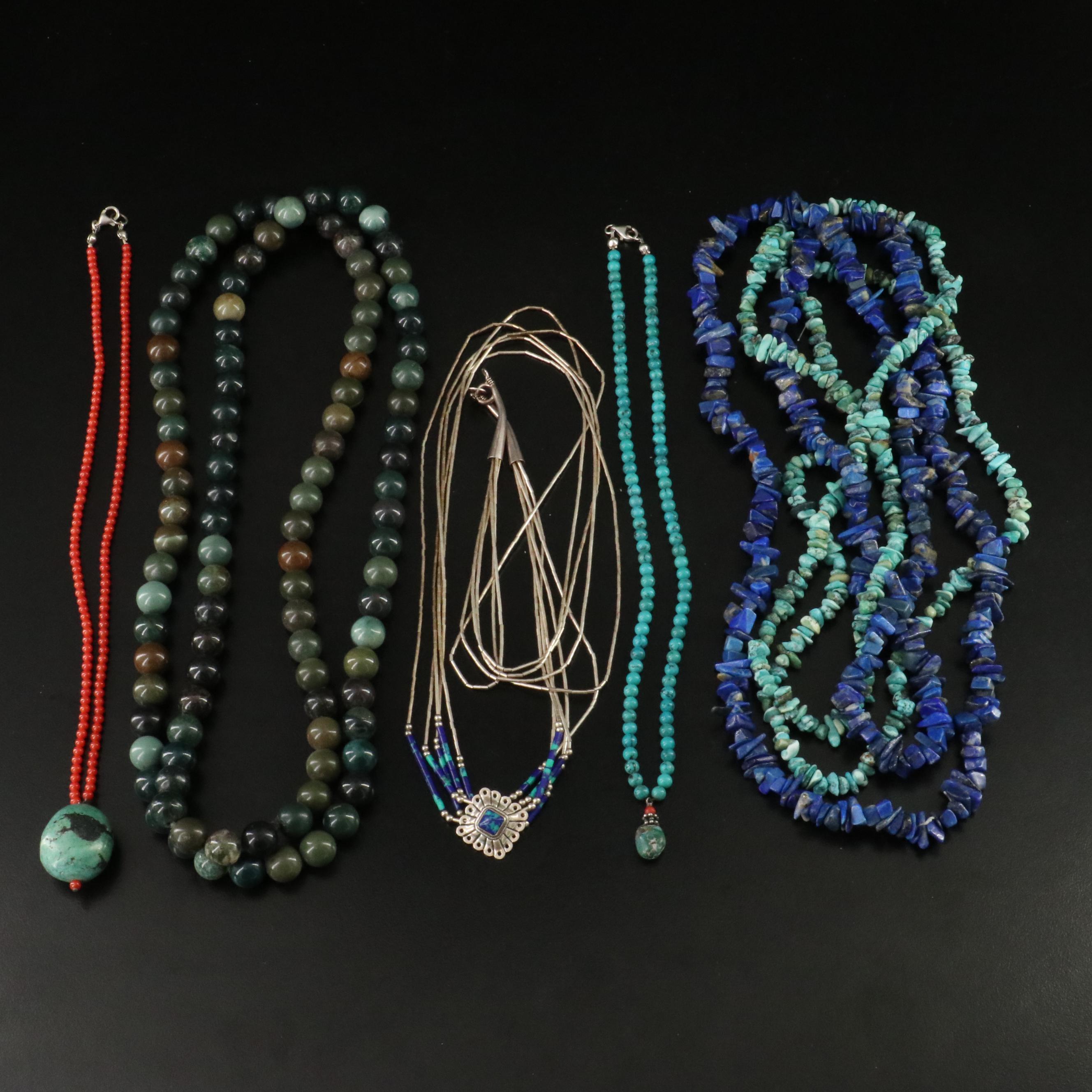 Lapis Lazuli, Coral and Turquoise Featured in Necklace Collection