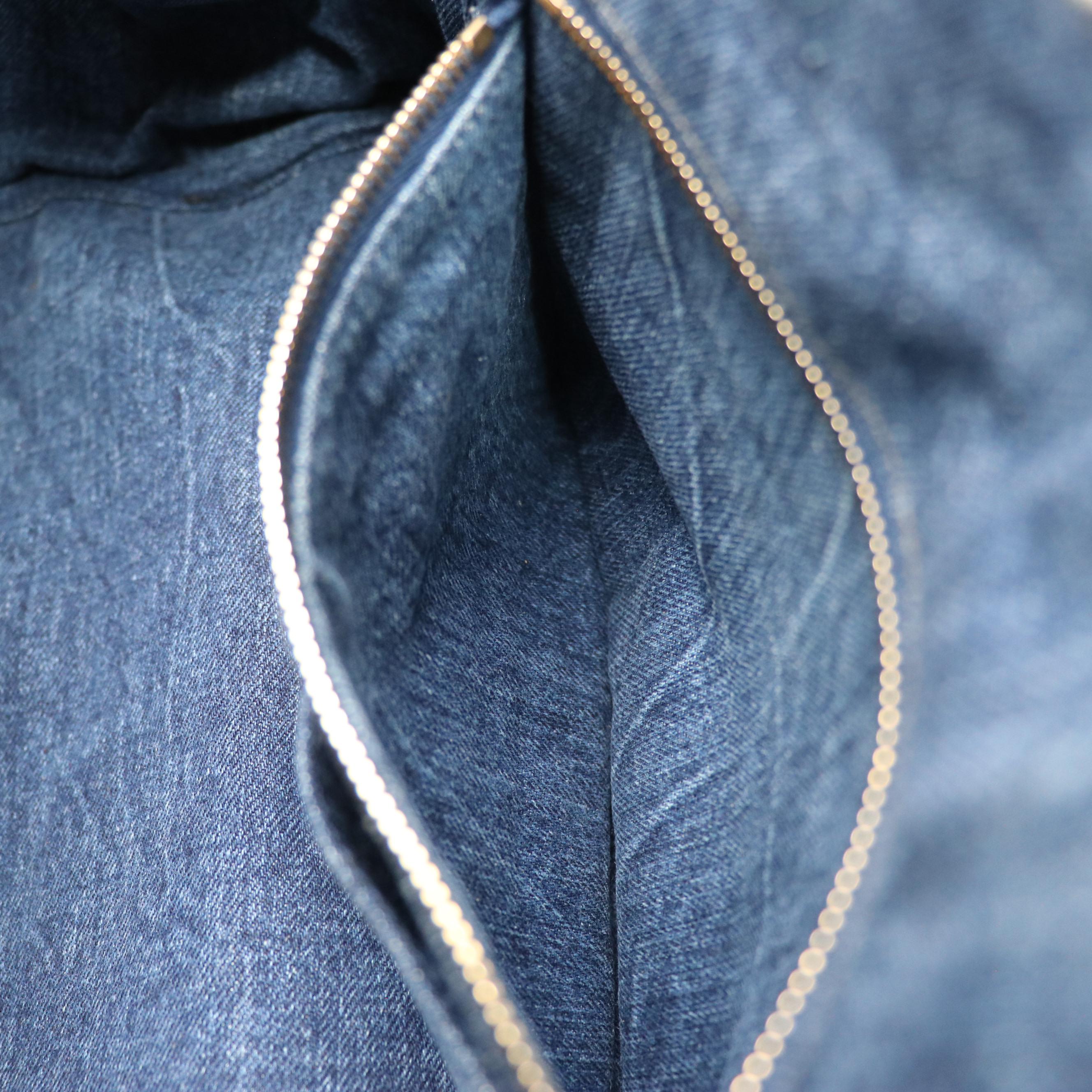 Prada Canapa Logo Tote in Blue Cotton Denim