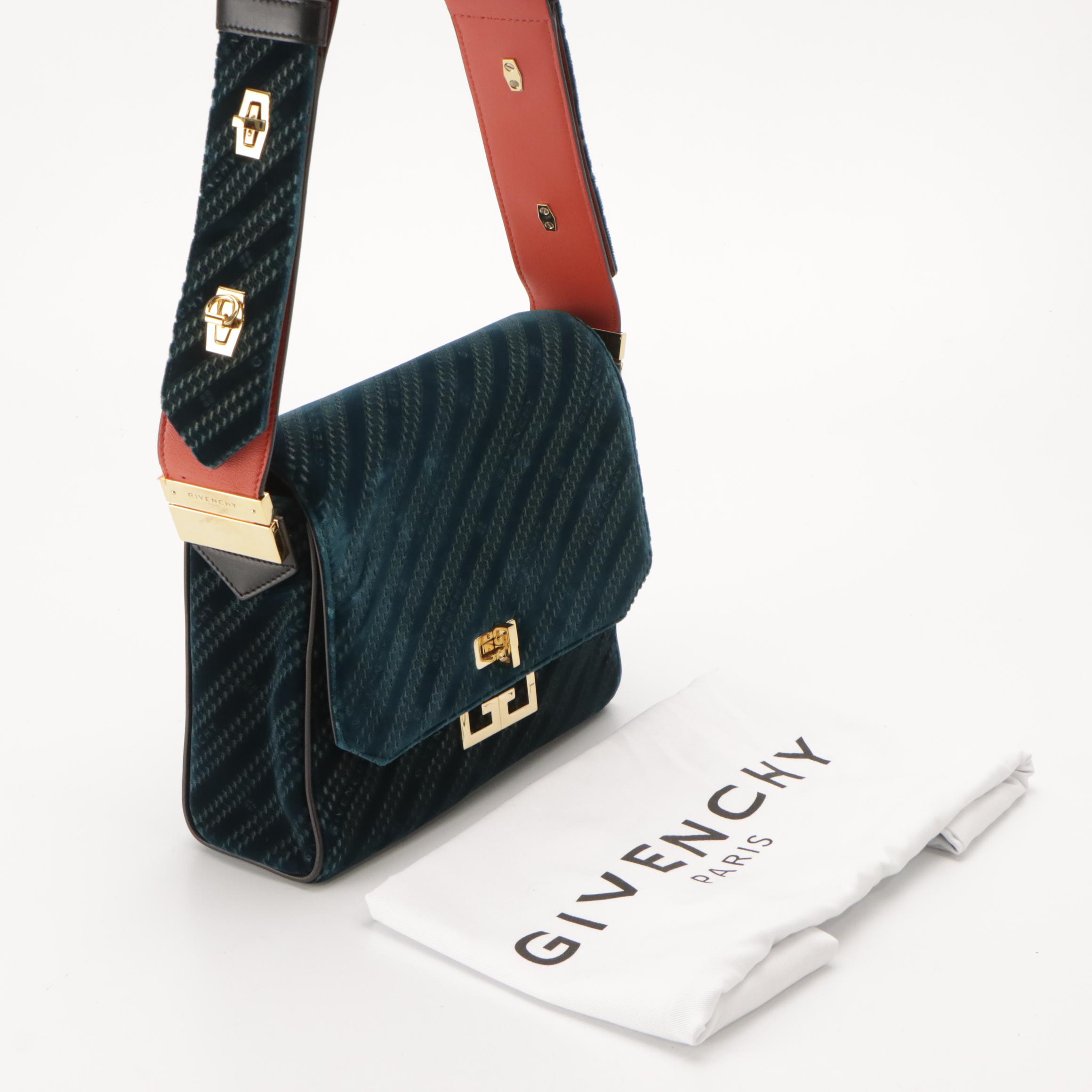 Givenchy Eden Medium Shoulder/Belt Bag in Logo Lasered Velvet