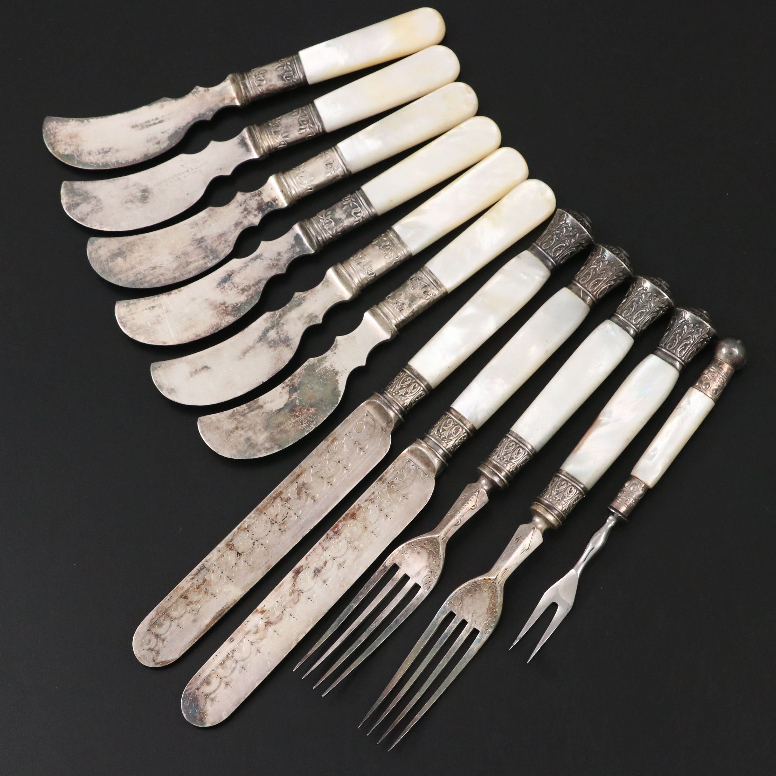 Landers Frary & Clark and More Silver Plate and MOP Handled Flatware