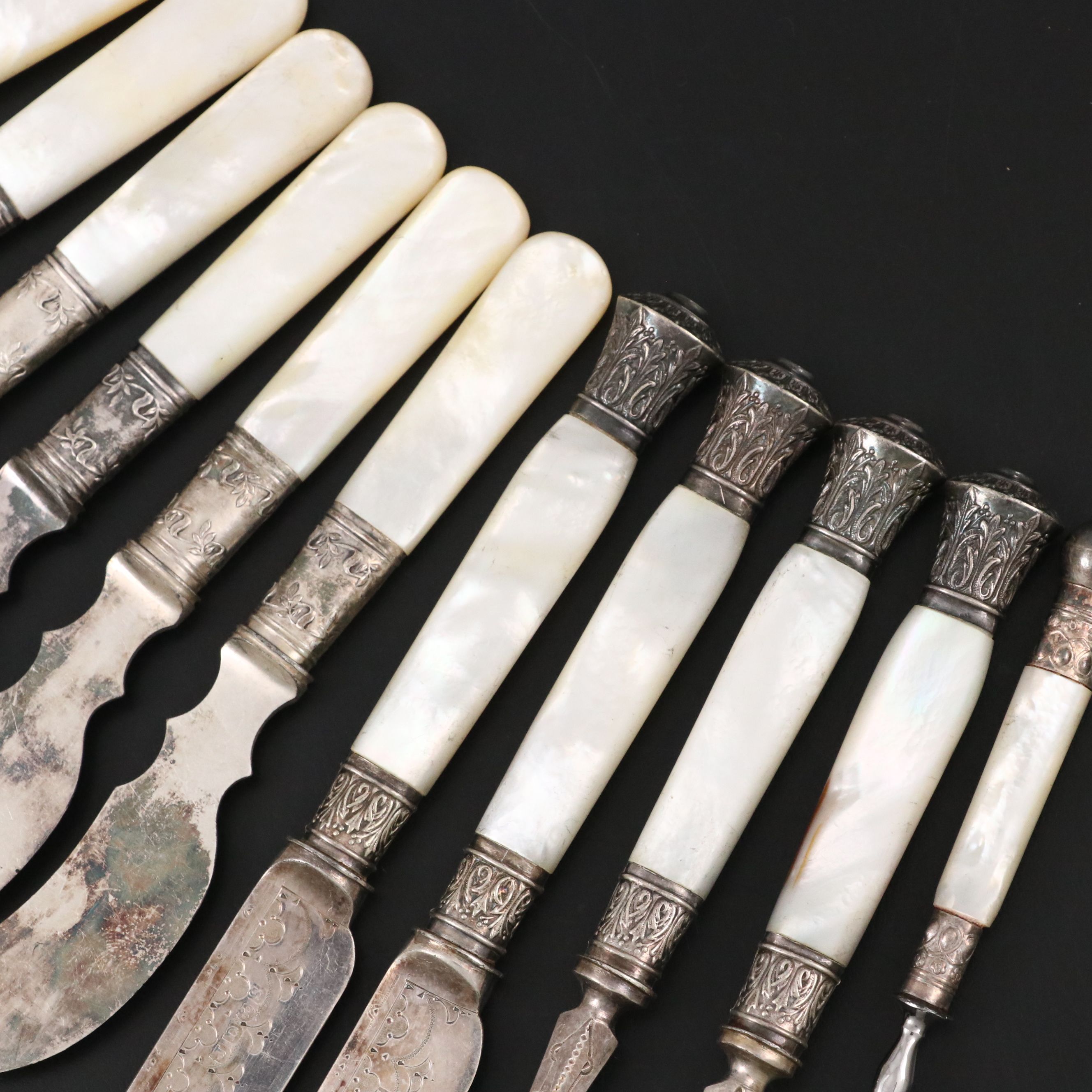 Landers Frary & Clark and More Silver Plate and MOP Handled Flatware