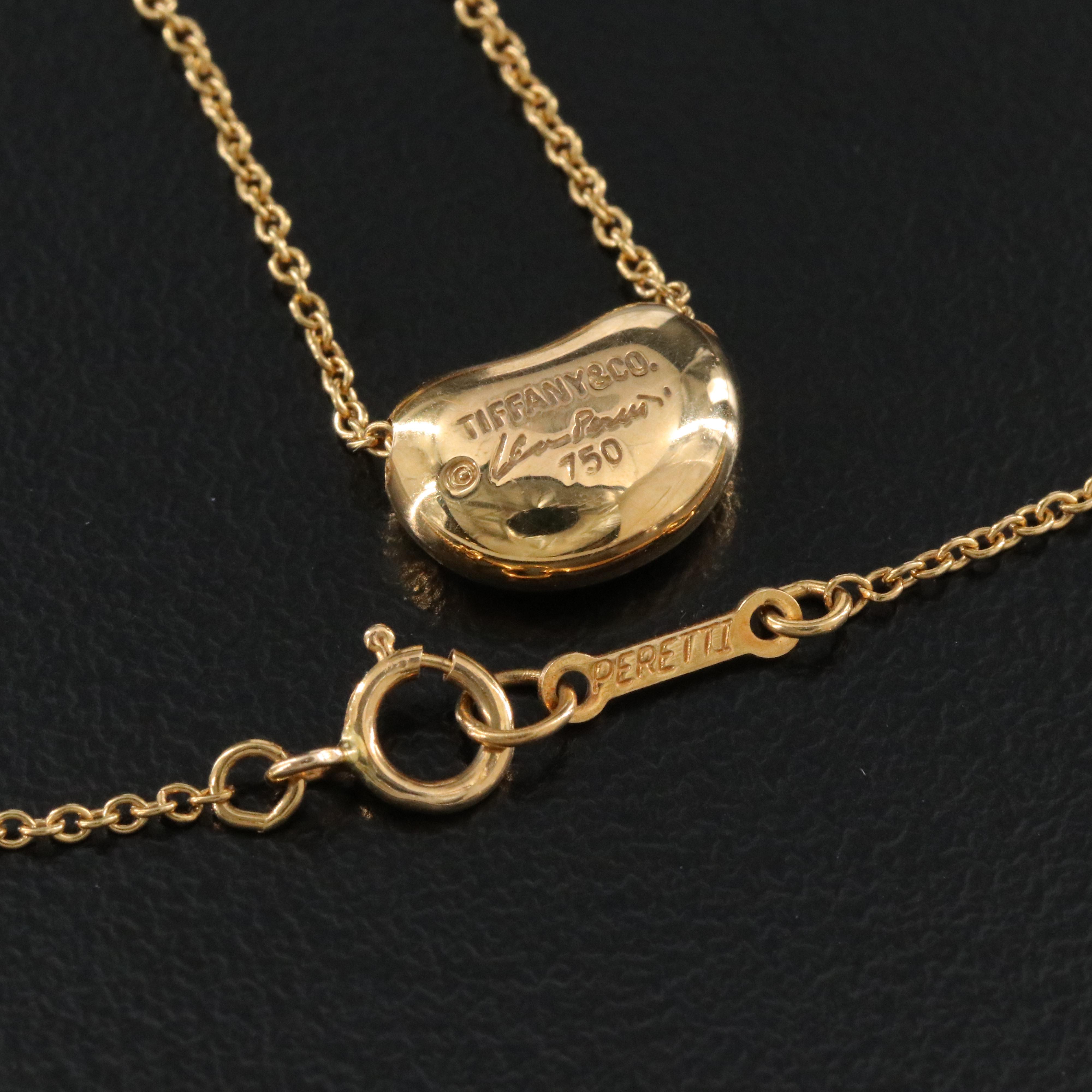 Elsa Peretti for Tiffany & Co. Bean Design 18K Necklace