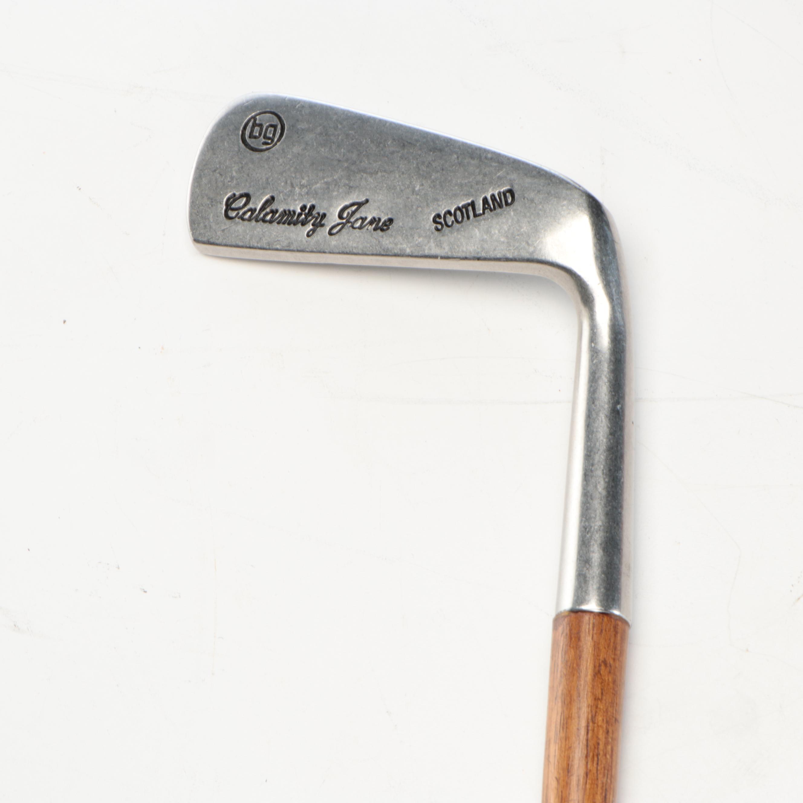 Bobby Jones "Calamity Jane" and Pro-Made Peacock Golf Clubs, Early 20th C.