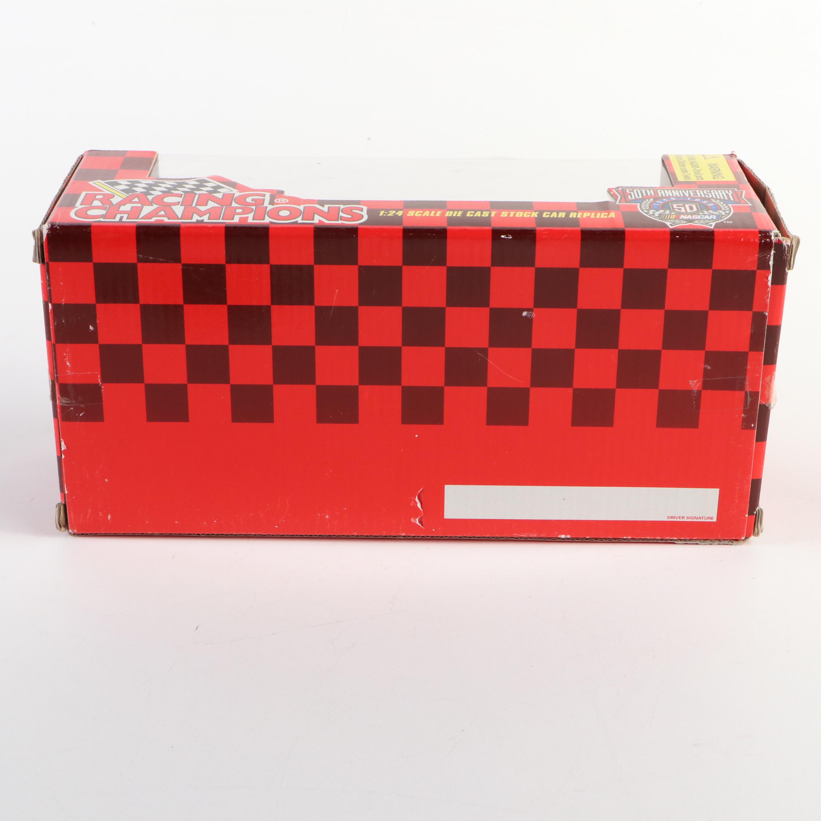 Bill Elliott Signed Event Pass, Diecast Car, and NASCAR Print