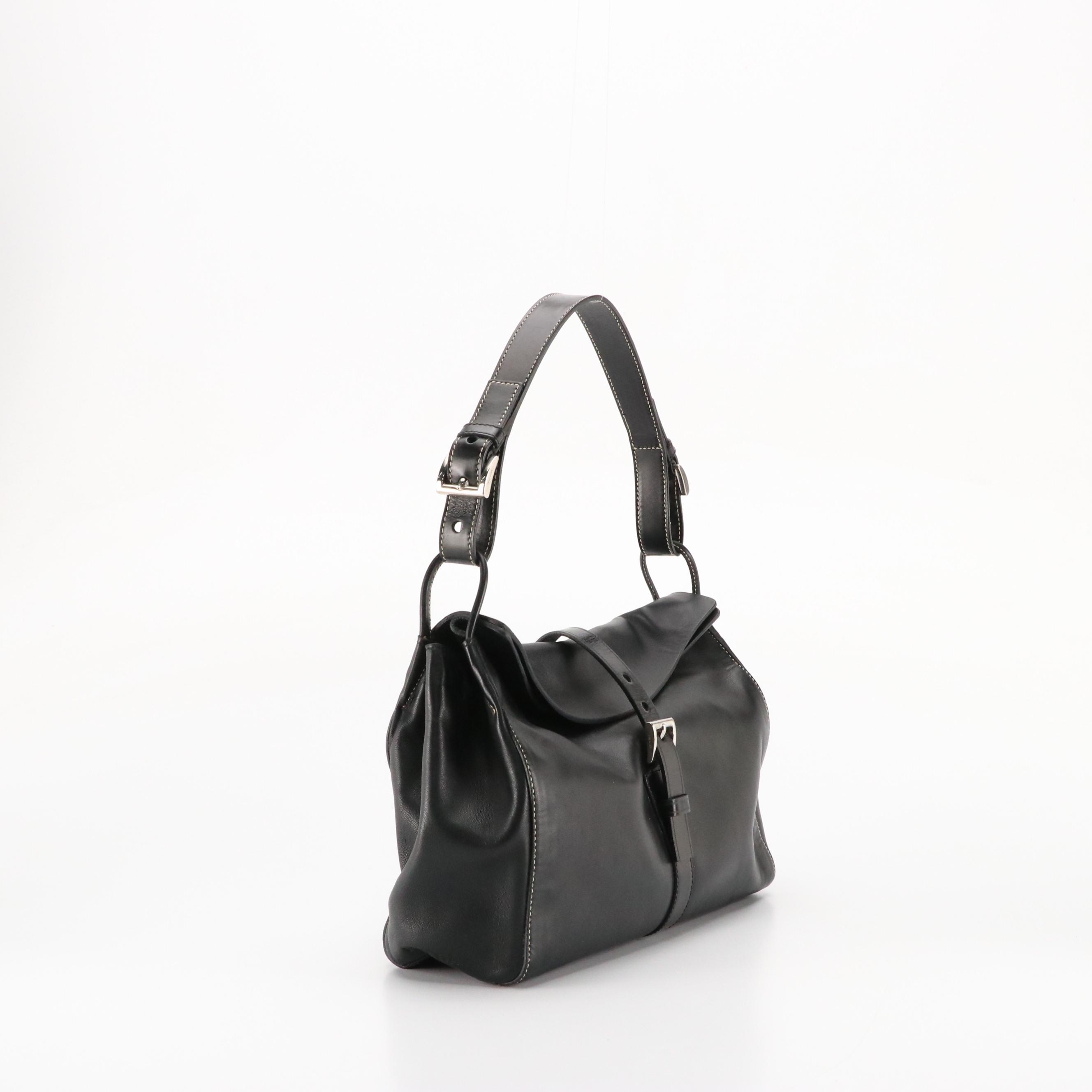 Prada Buckle Strap Bag BR1287 in Nero Nappa Easy Leather