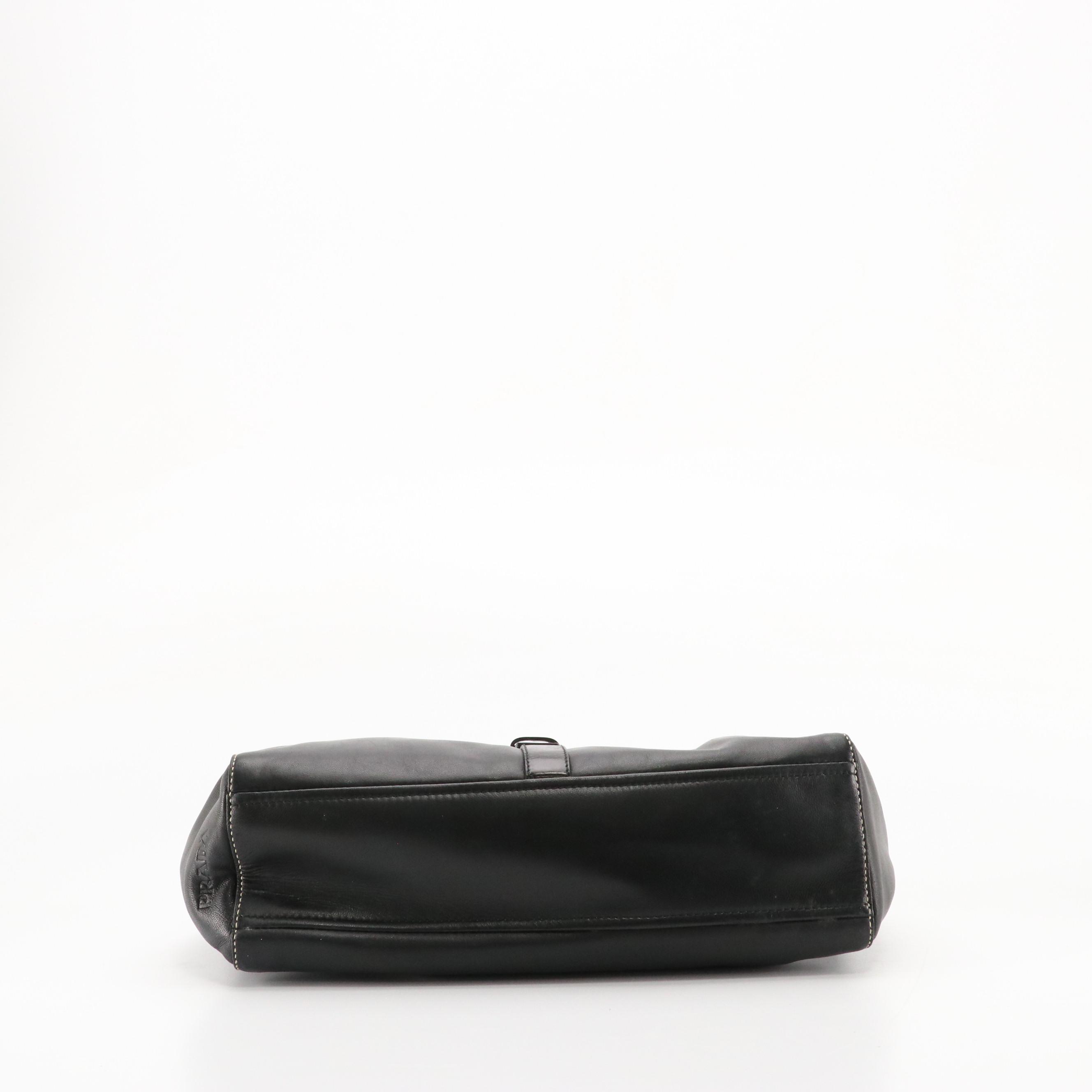 Prada Buckle Strap Bag BR1287 in Nero Nappa Easy Leather