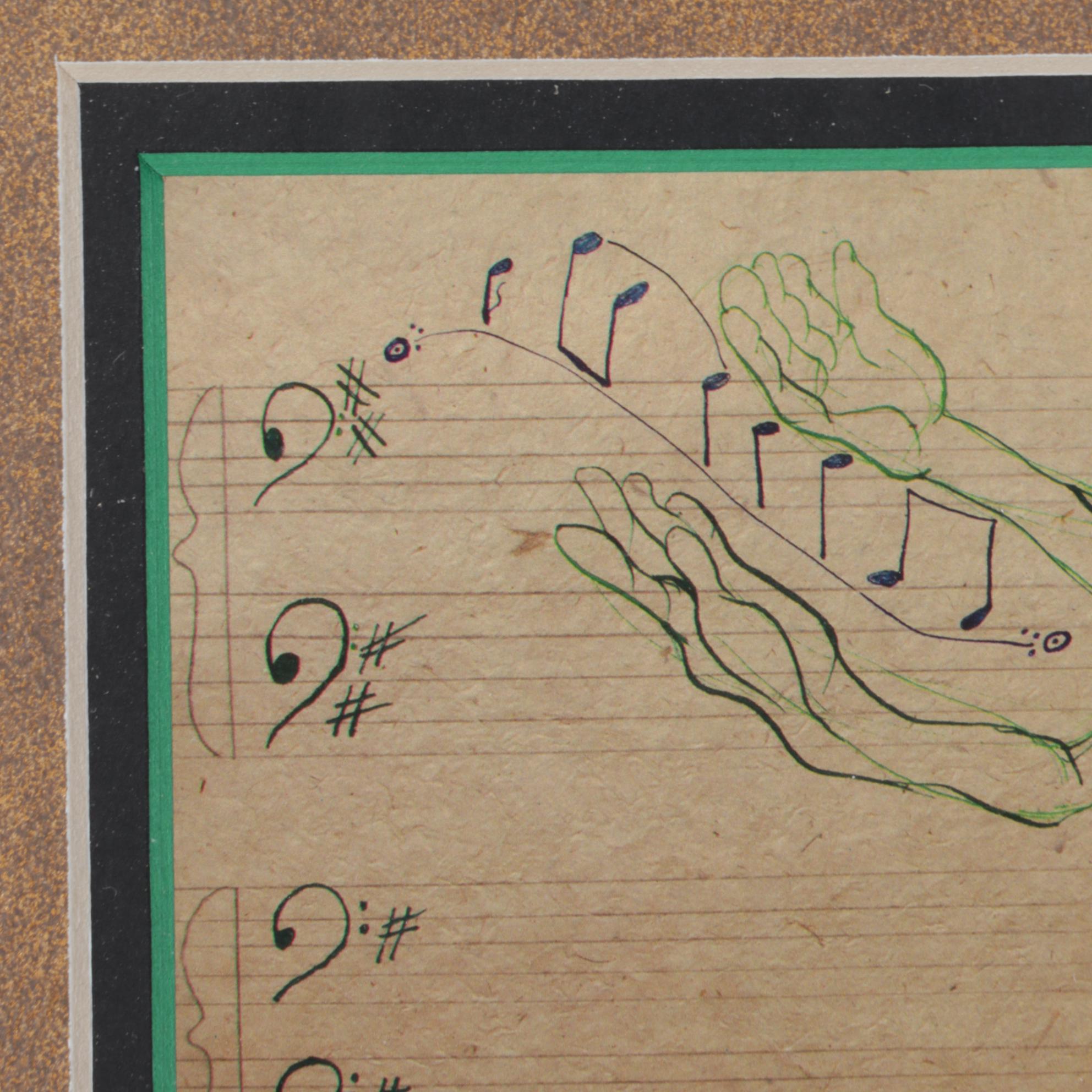 Lithograph after Aminah Robinson Sketches on Sheet Music