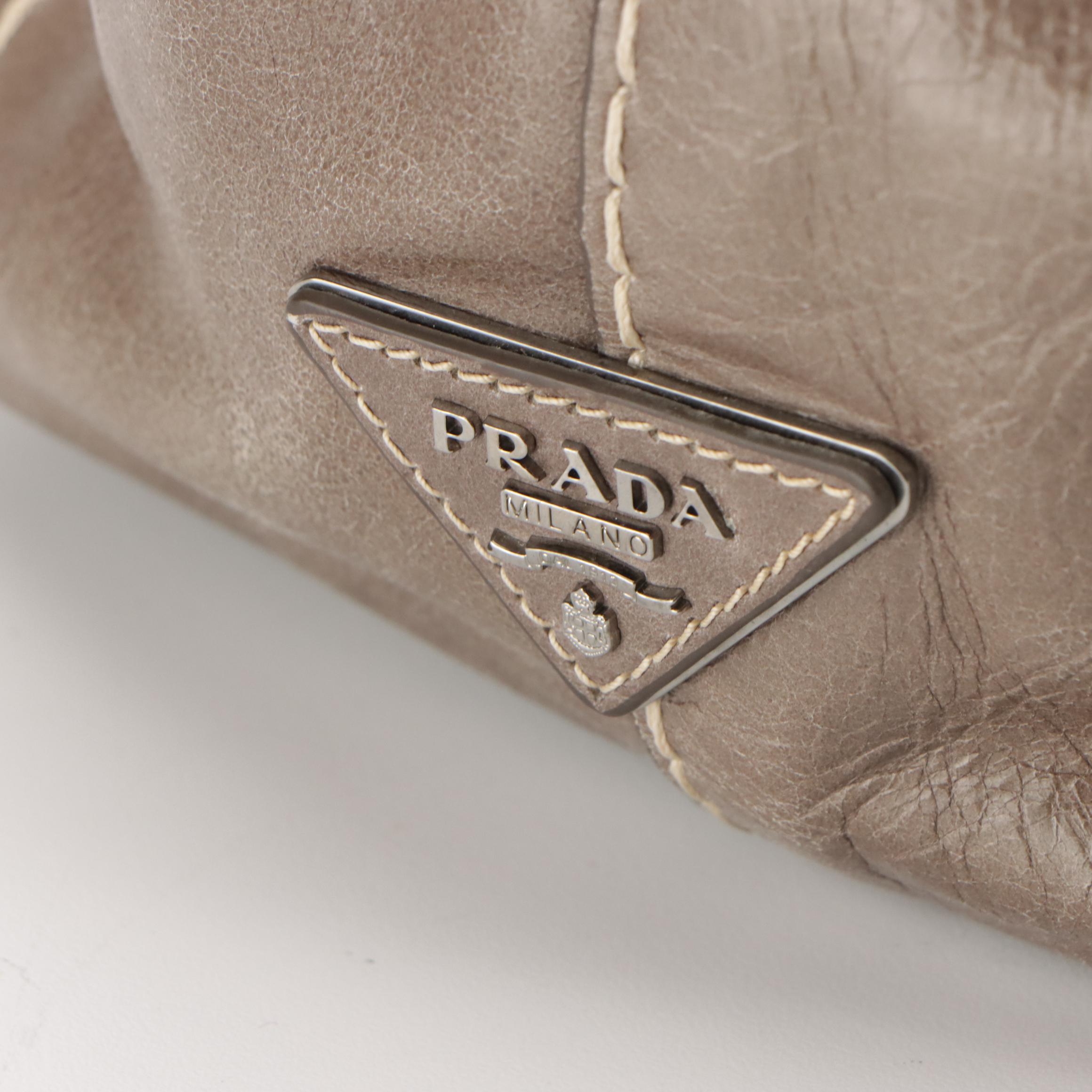 Prada Turnlock Flap Tote Bag BN2067 in Argilla Vitello Shine Leather
